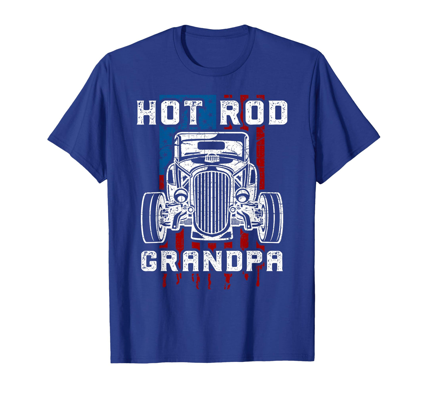 Hot Rod Grandpa Shirt Vintage Car American Flag Tee Women Men T-Shirt