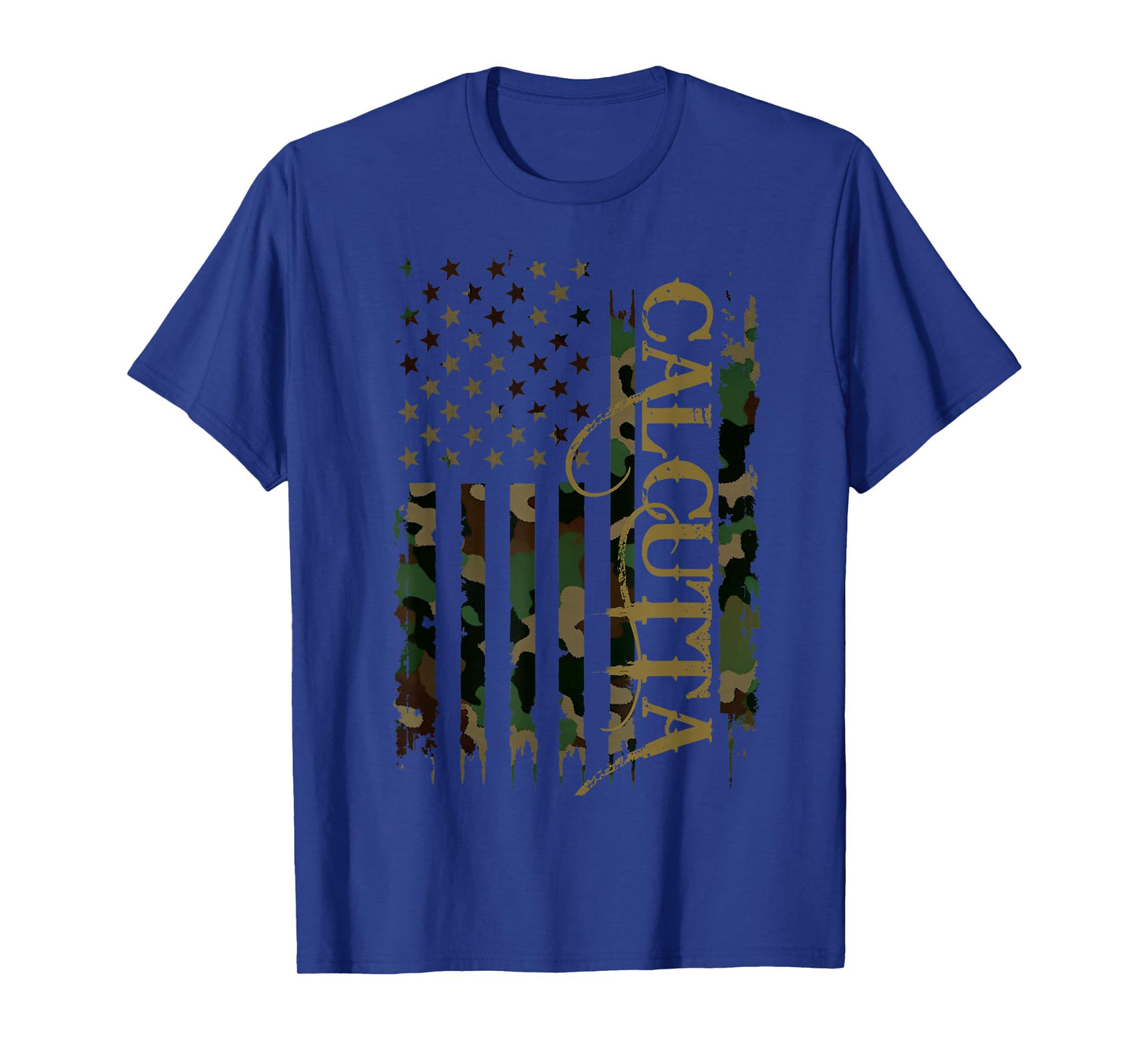 Calcutta United States Distressed Camo w US Flag T-Shirt