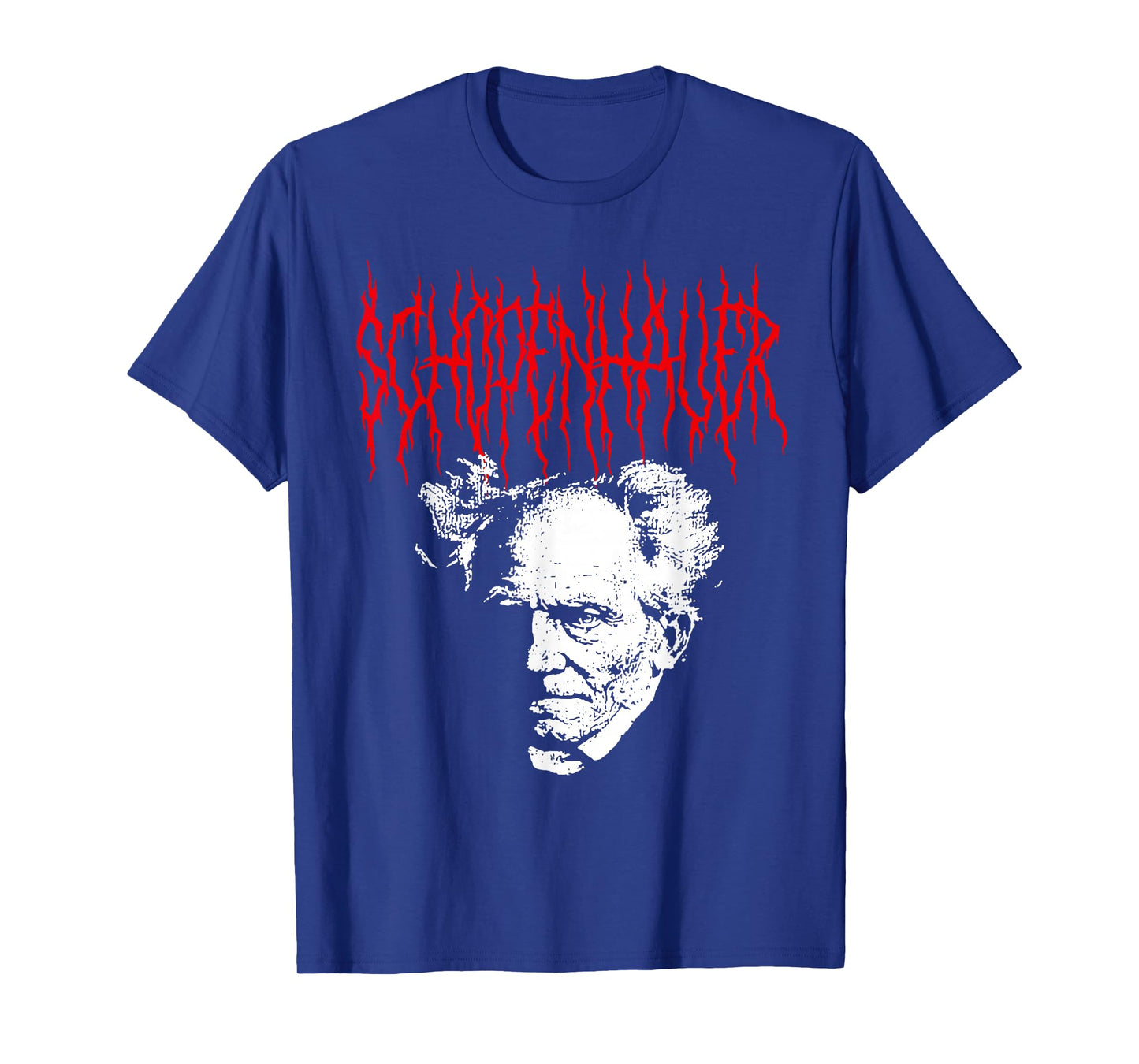 Arthur Schopenhauer Death-Metal Style Philosophy Design T-Shirt