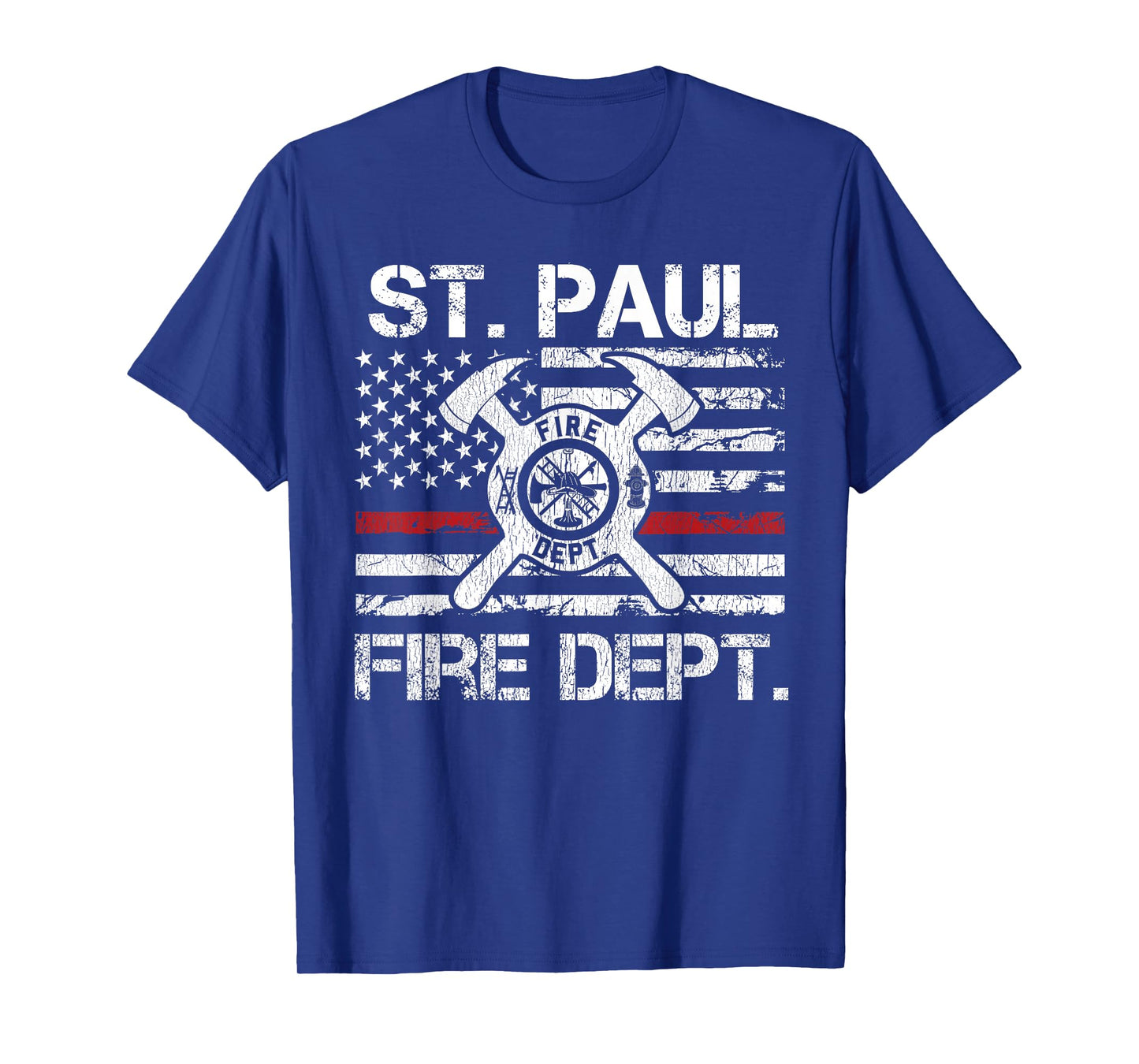 St Paul Minnesota Fire Department Thin Red Line Fireman T-Shirt