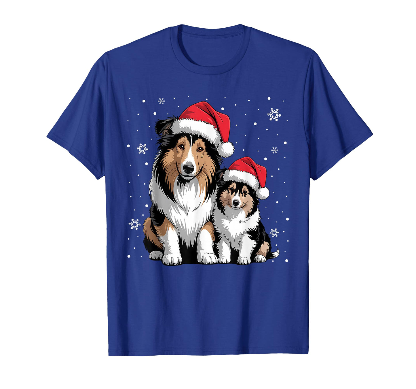 Christmas Rough Collie Dog Matching Pajama Santa Dog Lovers T-Shirt