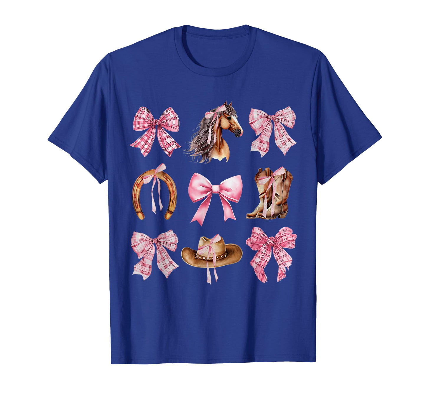 Western Girl Country Rodeo Pink Cowgirl Horse Coquette Bow T-Shirt