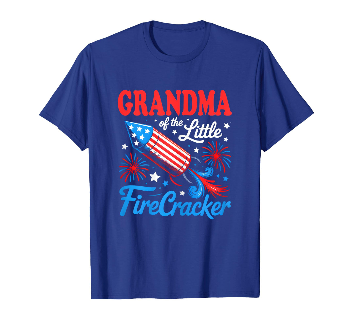 Grandma Of The Little Firecracker 4th of July Birthday Party T-Shirt