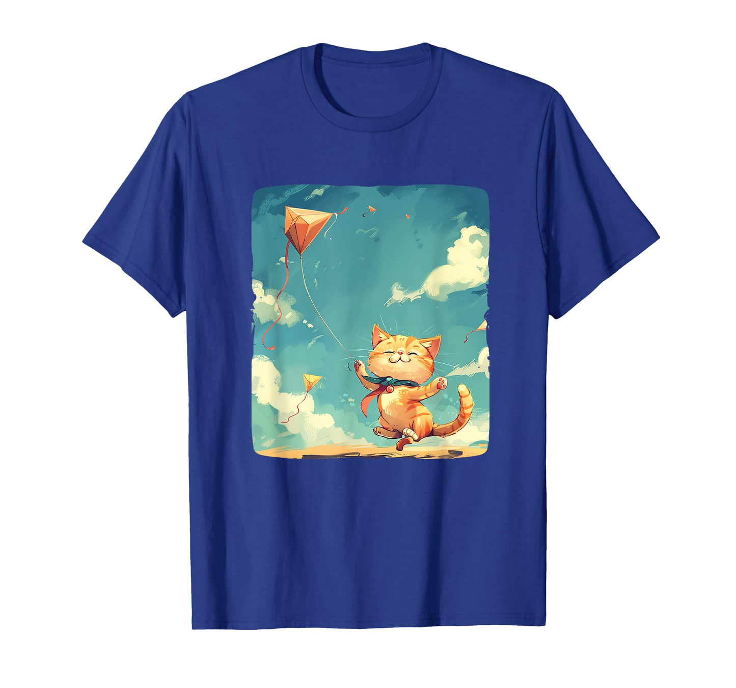 Cat Flies Kites Emblem for a Joyful Flight T-Shirt