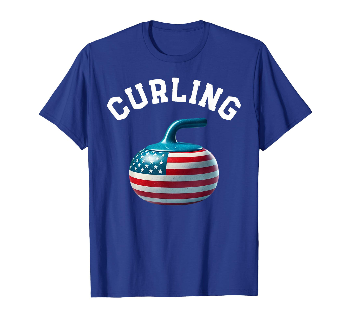 American Flag Curling USA 4th of July Man Woman T-Shirt T-Shirt