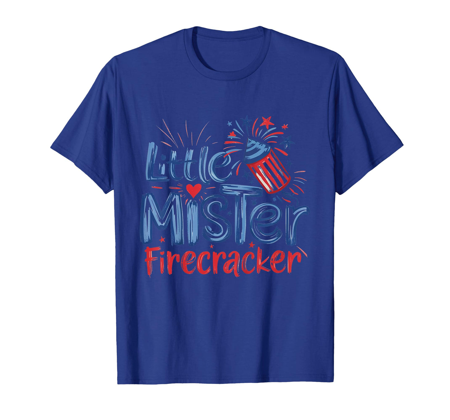 Kids Little Mister Firecracker 4th July Kid Toddler American Boy T-Shirt