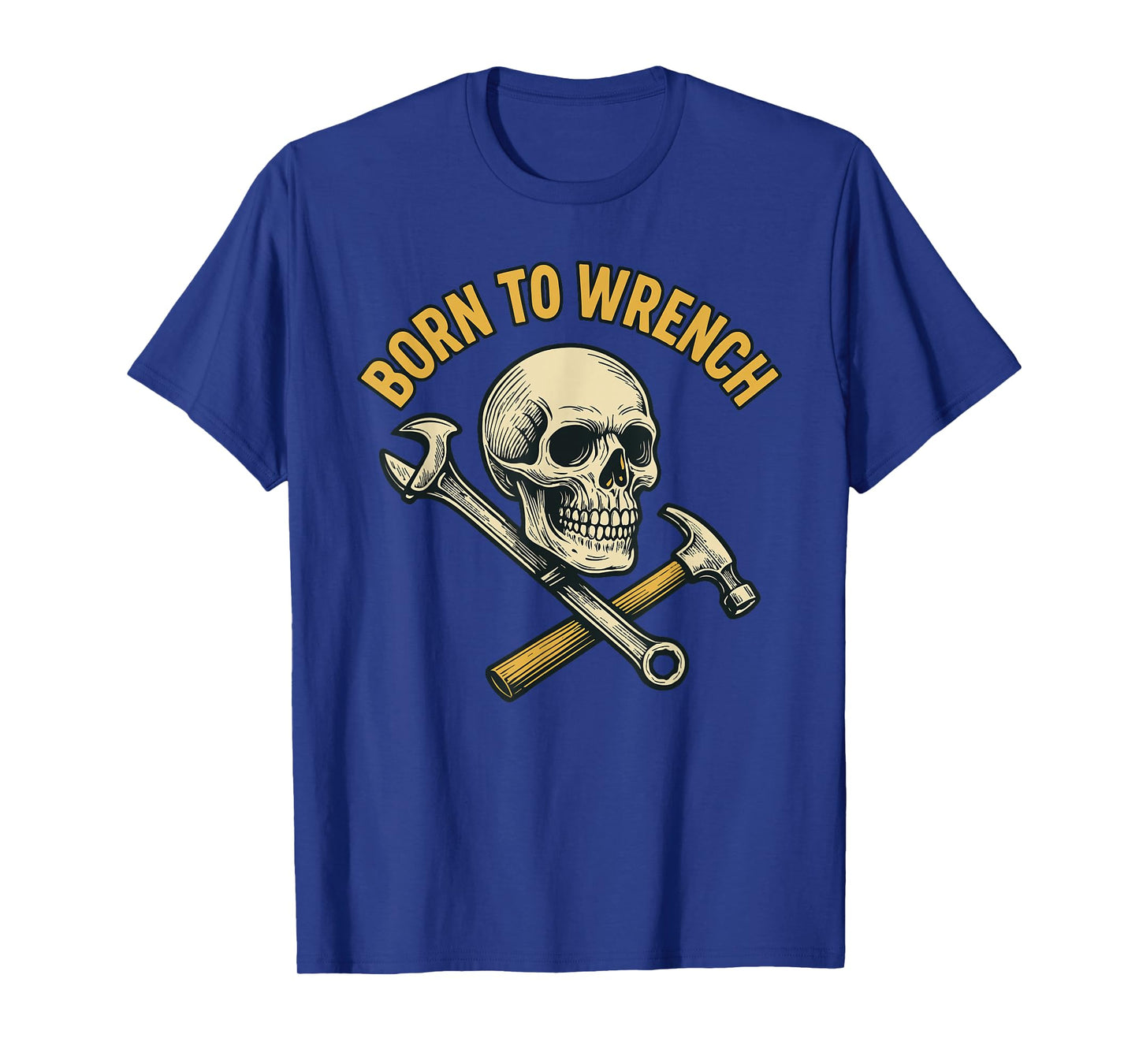 Born to Wrench Skull Mechanic Funny Garage T-Shirt
