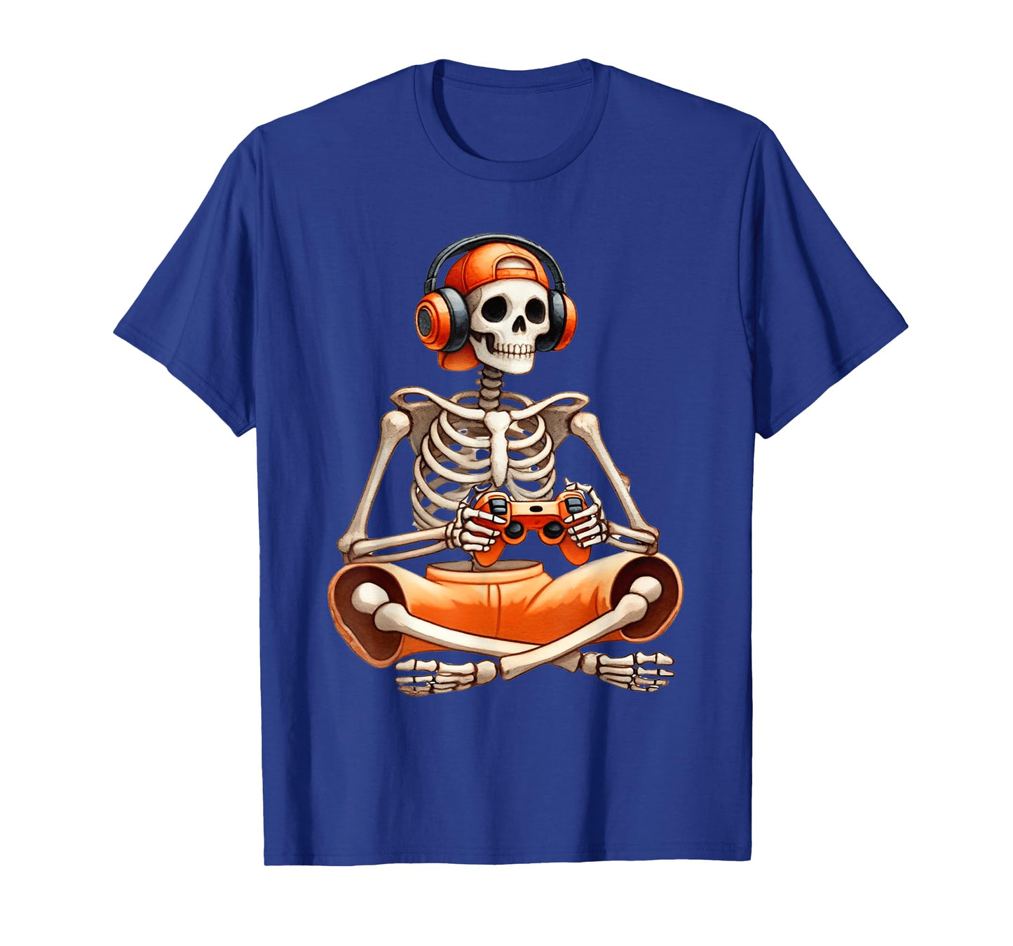 Funny Skeleton Video Game Halloween Gaming Gamer Boys Men T-Shirt
