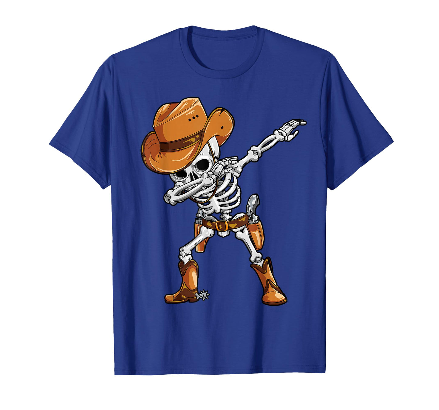 Dabbing Skeleton Cowboy Halloween Boys Men Funny Dab Dance T-Shirt
