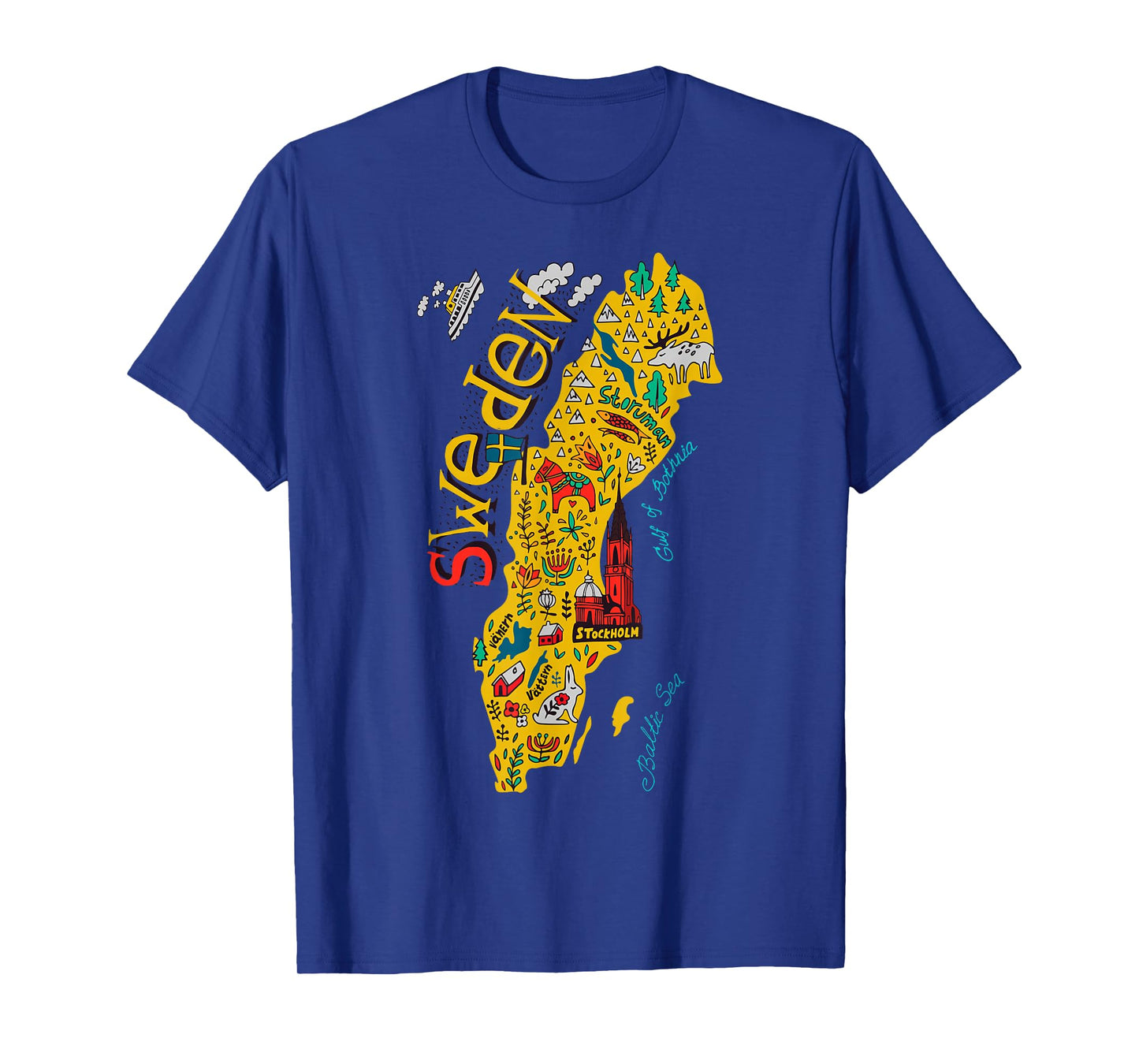 Travel Europe Sweden Map Stockholm Swedish Family Vacation T-Shirt
