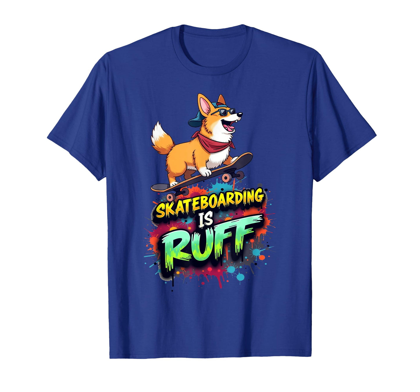 Funny Skateboarding Gift for Welsh Corgi Dog Owners T-Shirt
