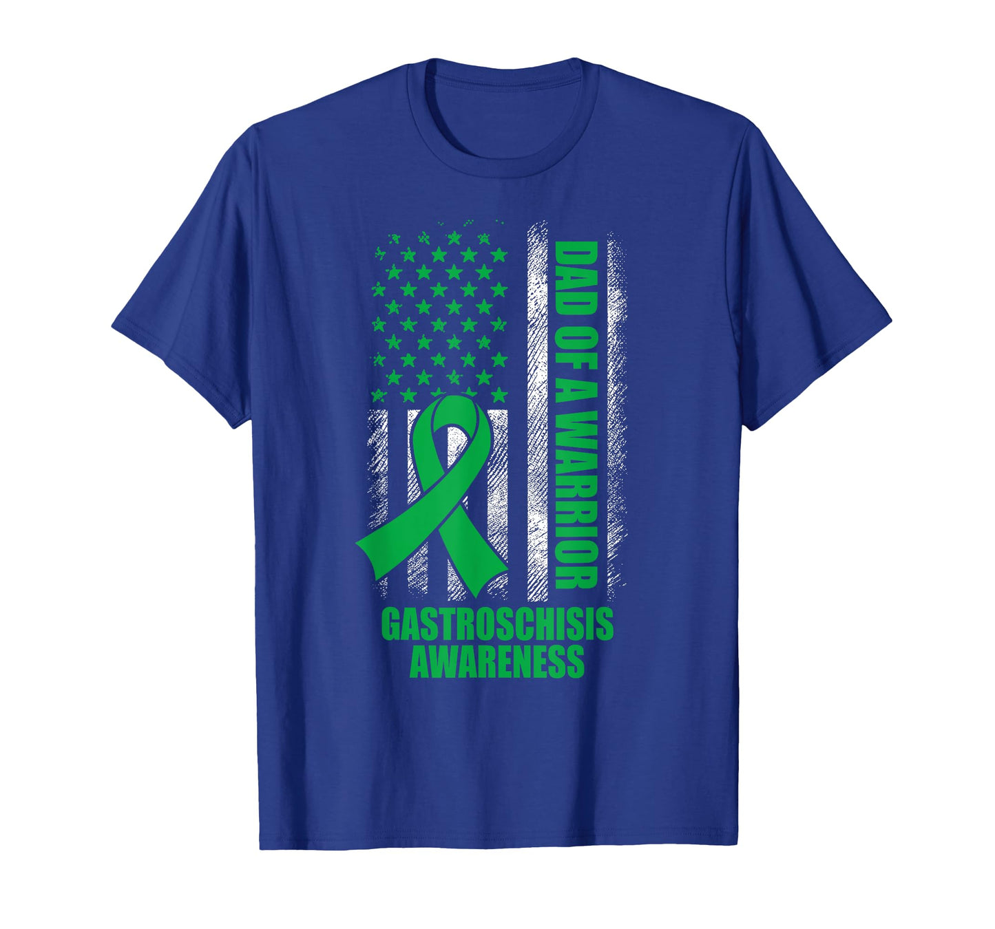 Proud Dad Of A Warrior Gastroschisis Awareness US Flag T-Shirt