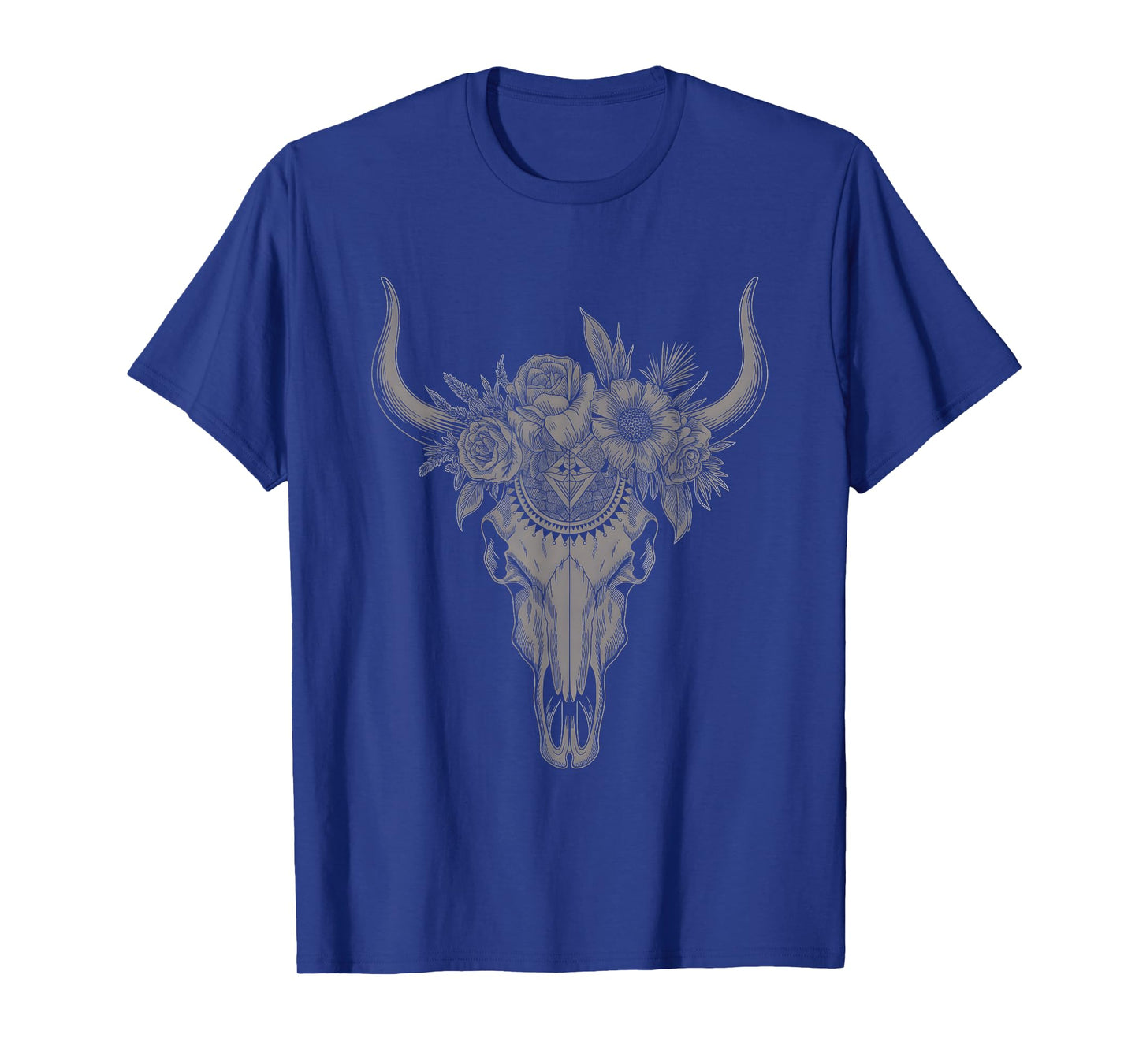Western Cow Skull Vintage Boho Bull Skull Western Country T-Shirt