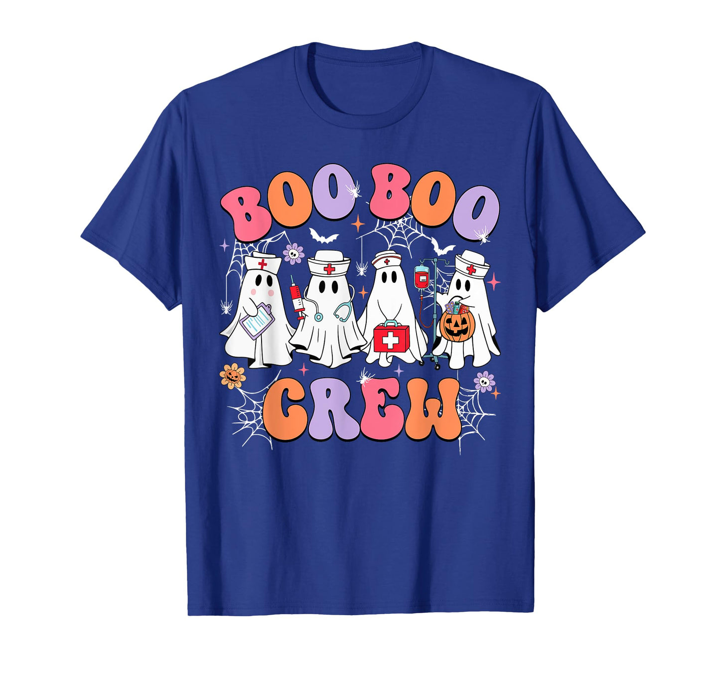 Groovy Boo Boo Crew Nurse Spooky Ghost Women Halloween Nurse T-Shirt