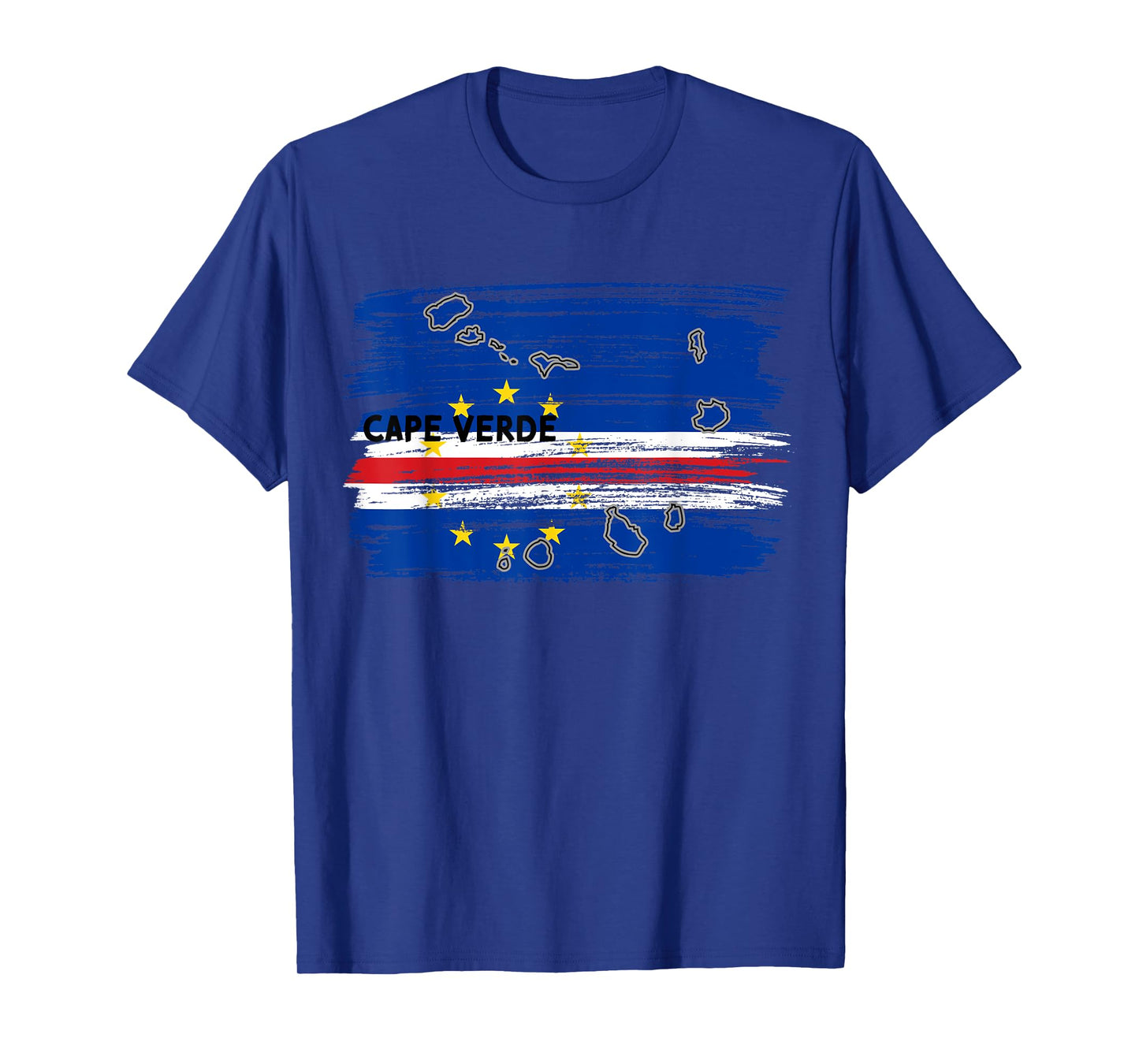 Cape Verdean flag drawing by brush, sketch of Cape Verde map T-Shirt