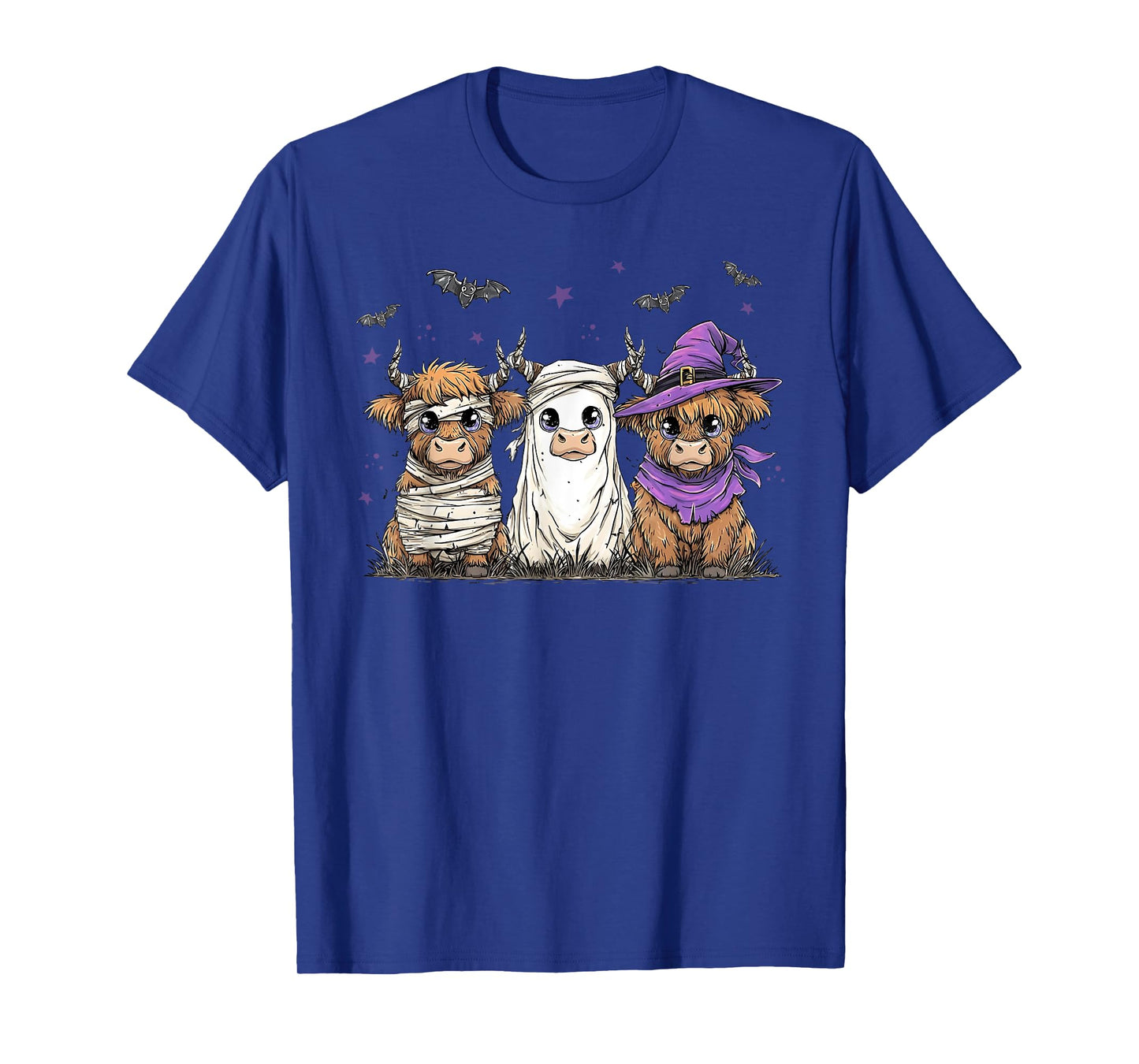 Halloween Highland Cow Witchy Cow Spooky Pumpkin Cow Ghost T-Shirt