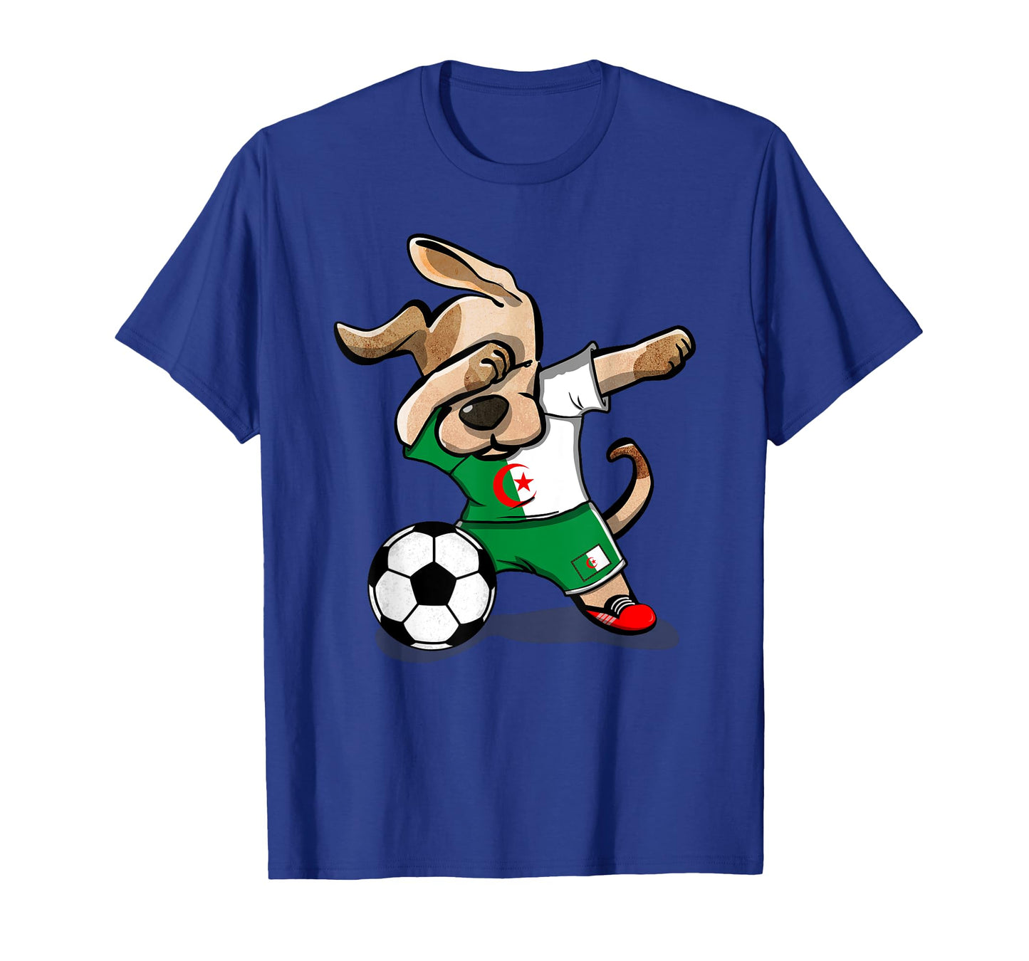 Dabbing Dog Algeria Soccer Jersey Algerian Football Lover T-Shirt