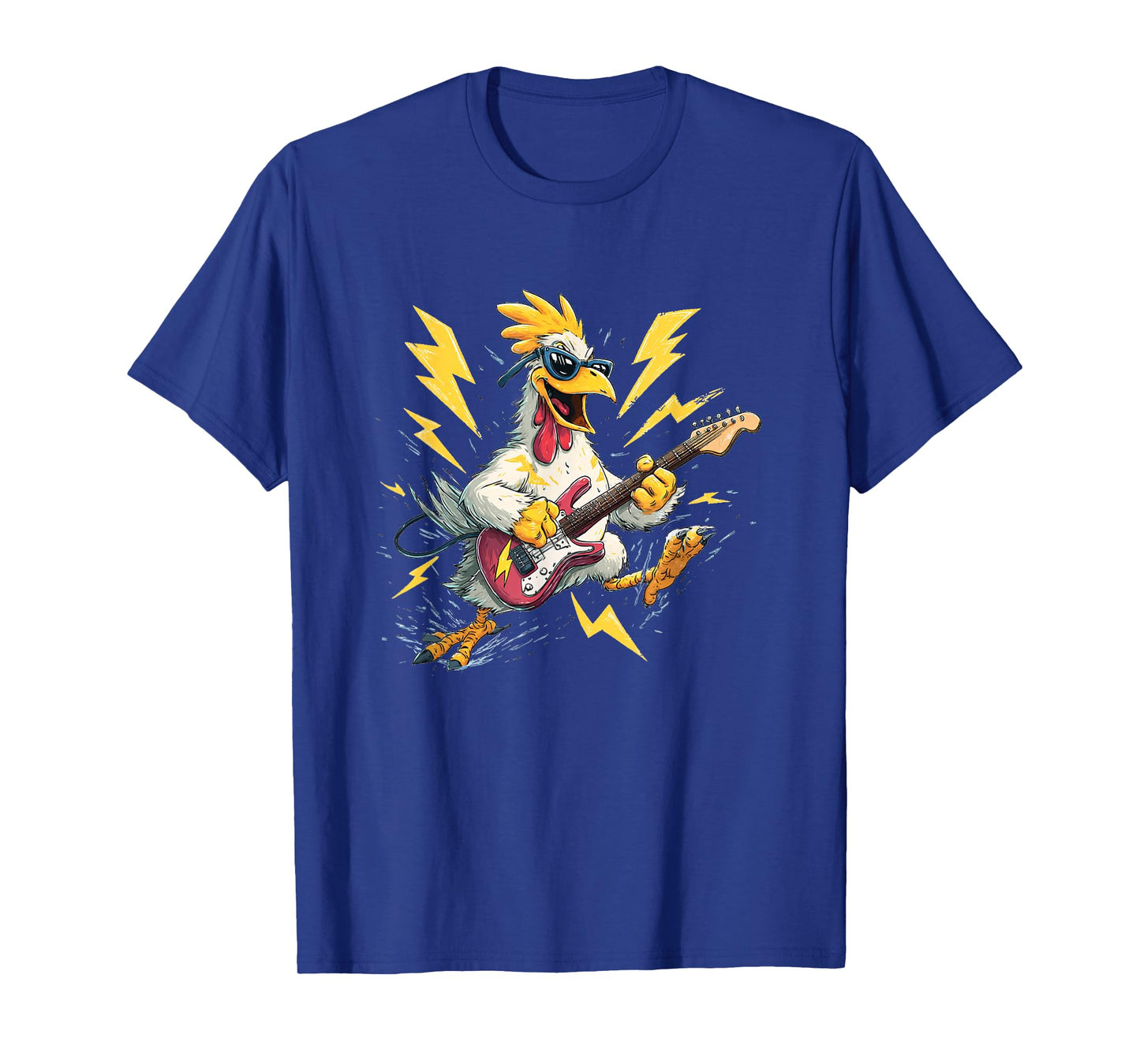 Bold Shades Chicken with Cool Electric Guitar Costume T-Shirt