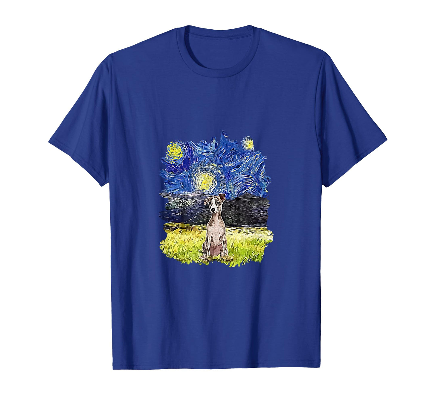 Starry Night Impressionist - Dog Art Whippet T-Shirt