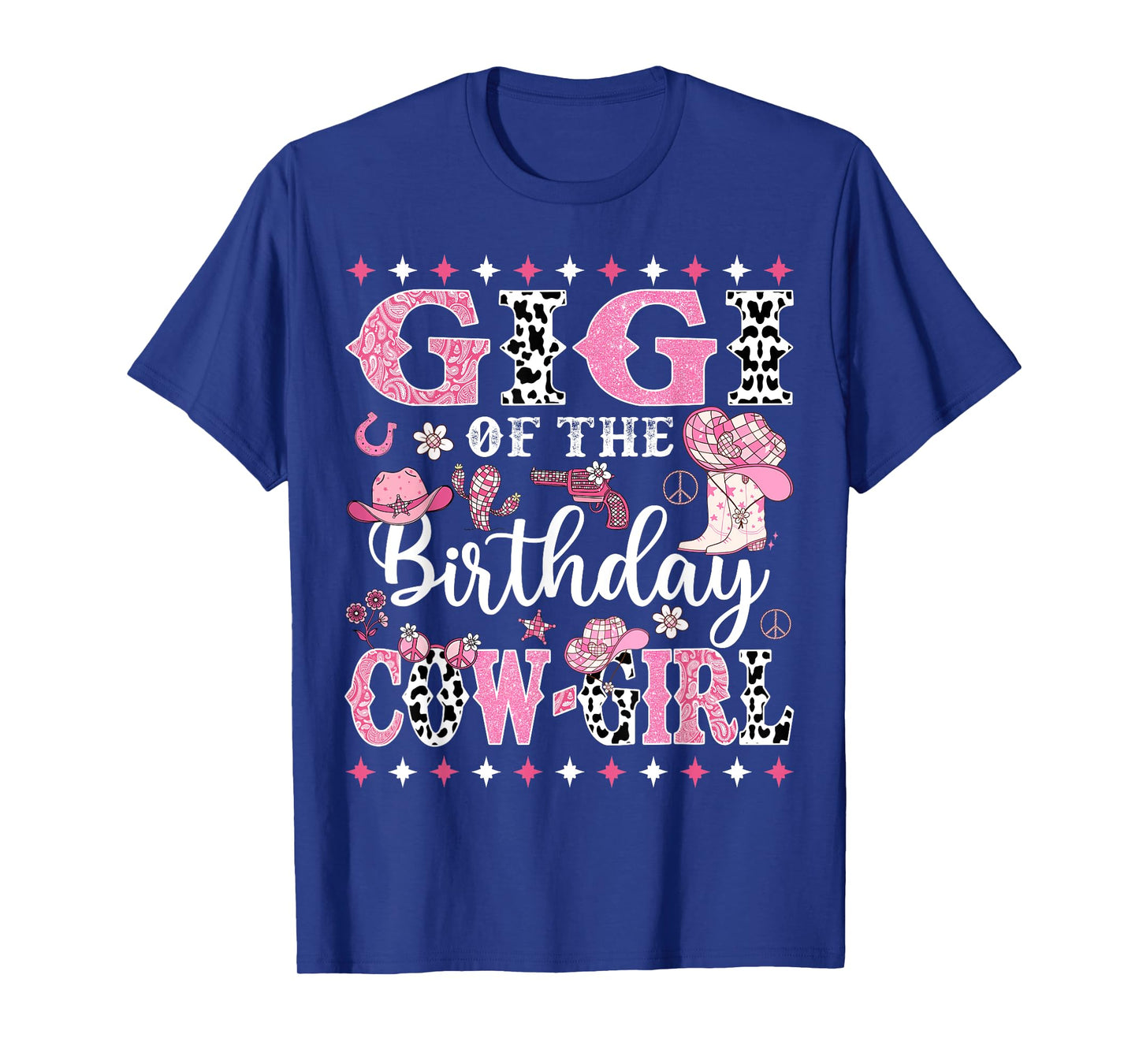 Cowgirl Birthday Matching Family Gigi Of The Birthday CowGirl Rodeo Unisex-Kids, Unisex-Adults Black Small Crew Neck Short Sleeve T-Shirt