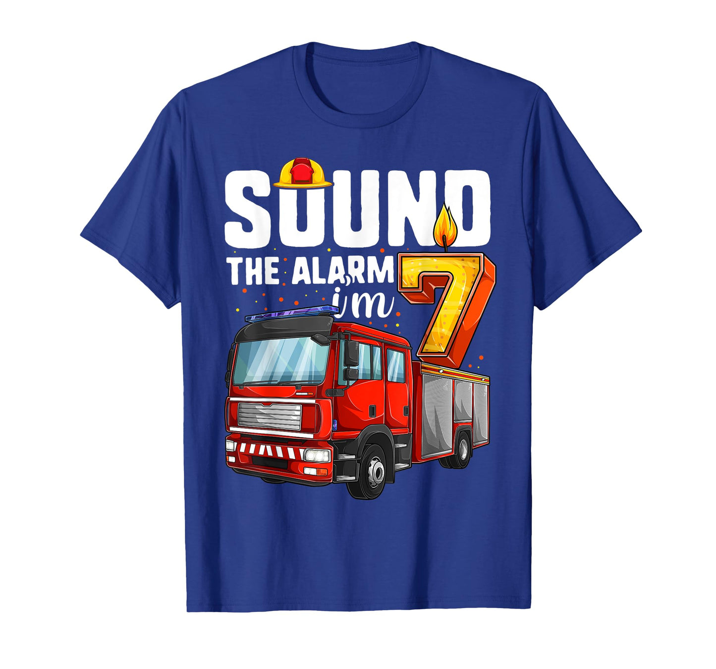 7 Years Old Firetruck Shirt, Birthday Boy Firefighter T-Shirt