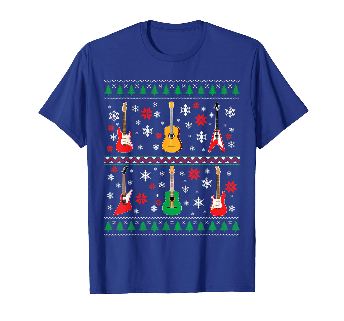 Guitar Ugly Christmas Sweater Guitar Lovers Guitarists Gifts T-Shirt