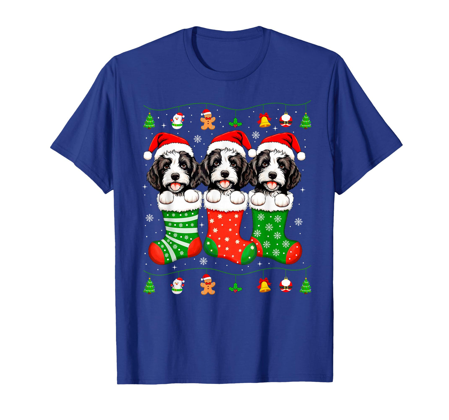 Bernedoodle Dog Christmas Pajamas Funny Xmas Dog Lover T-Shirt