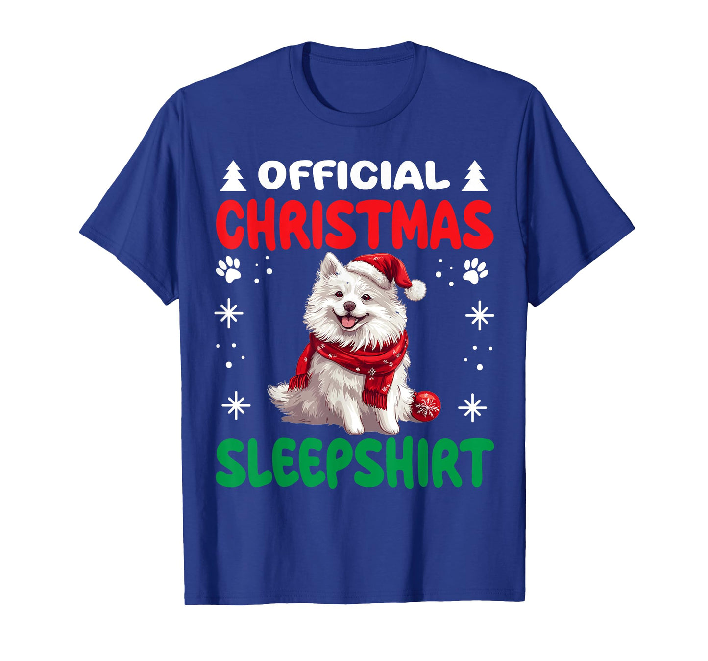 American Eskimo Dog Christmas Pajama Official Christmas T-Shirt