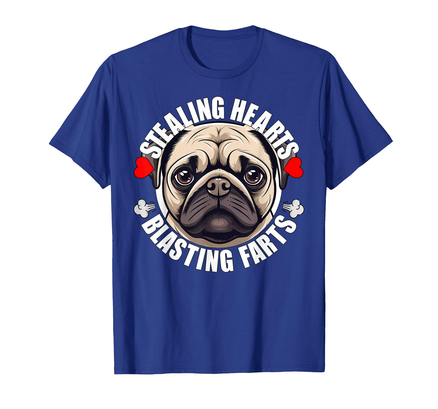 Funny Pug Stealing Hearts Blasting Farts Puppy Dog Lover T-Shirt