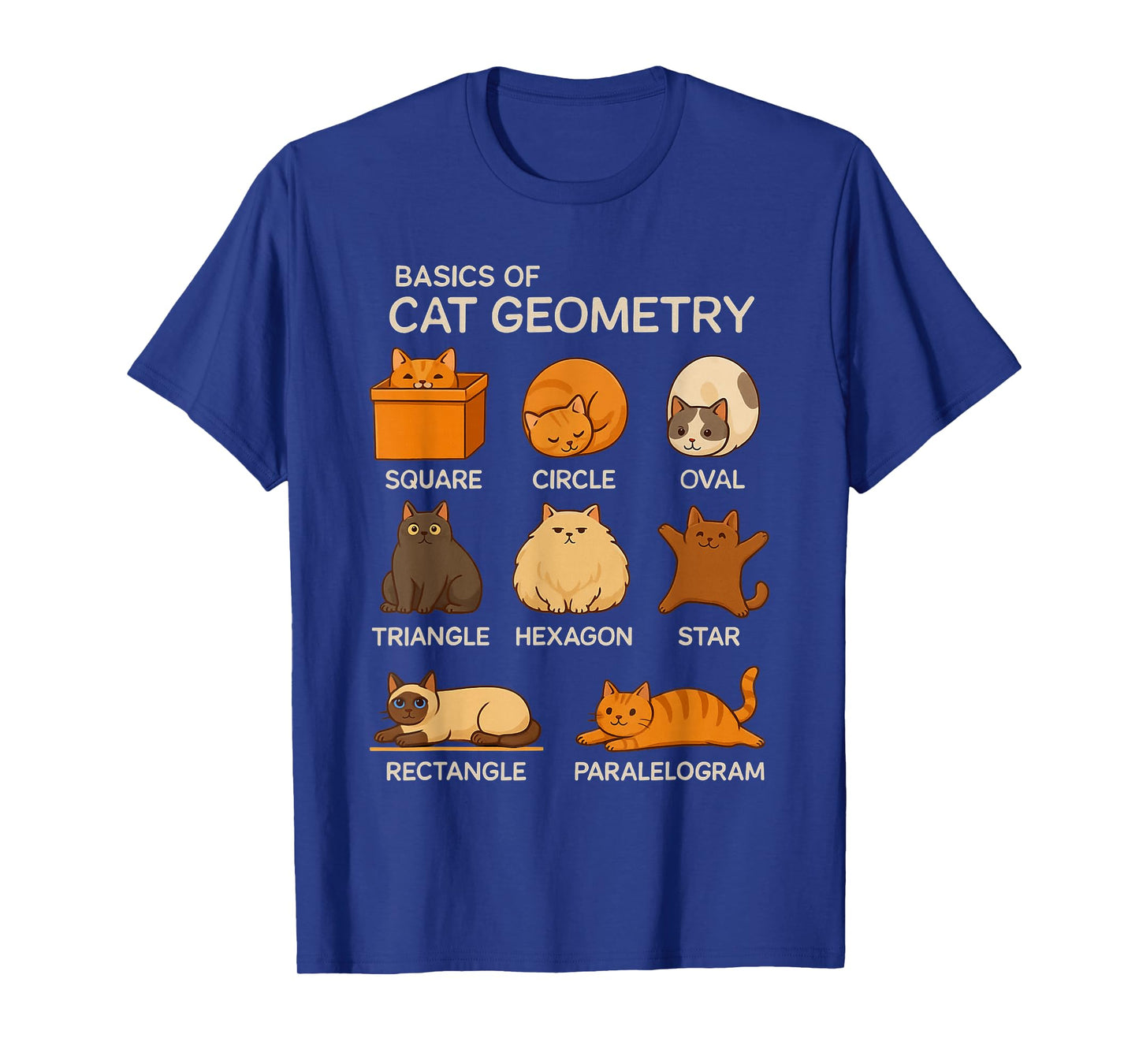 Basic Cat Geometry Cute Cat Cat Lover Cat Owner Math School T-Shirt