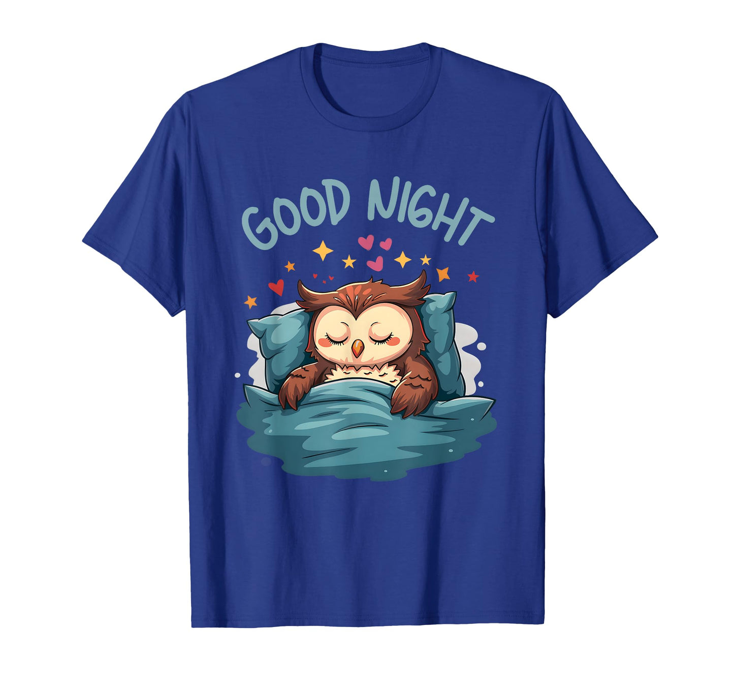 Cute Sleepy Owl Good Night Bedtime Illustration T-Shirt