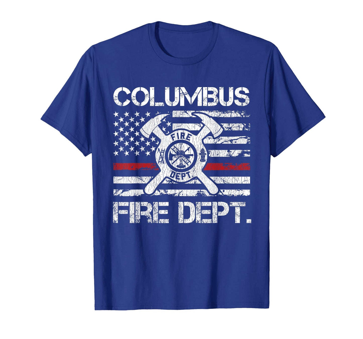 Columbus Ohio Fire Department Thin Red Line Logo T-Shirt
