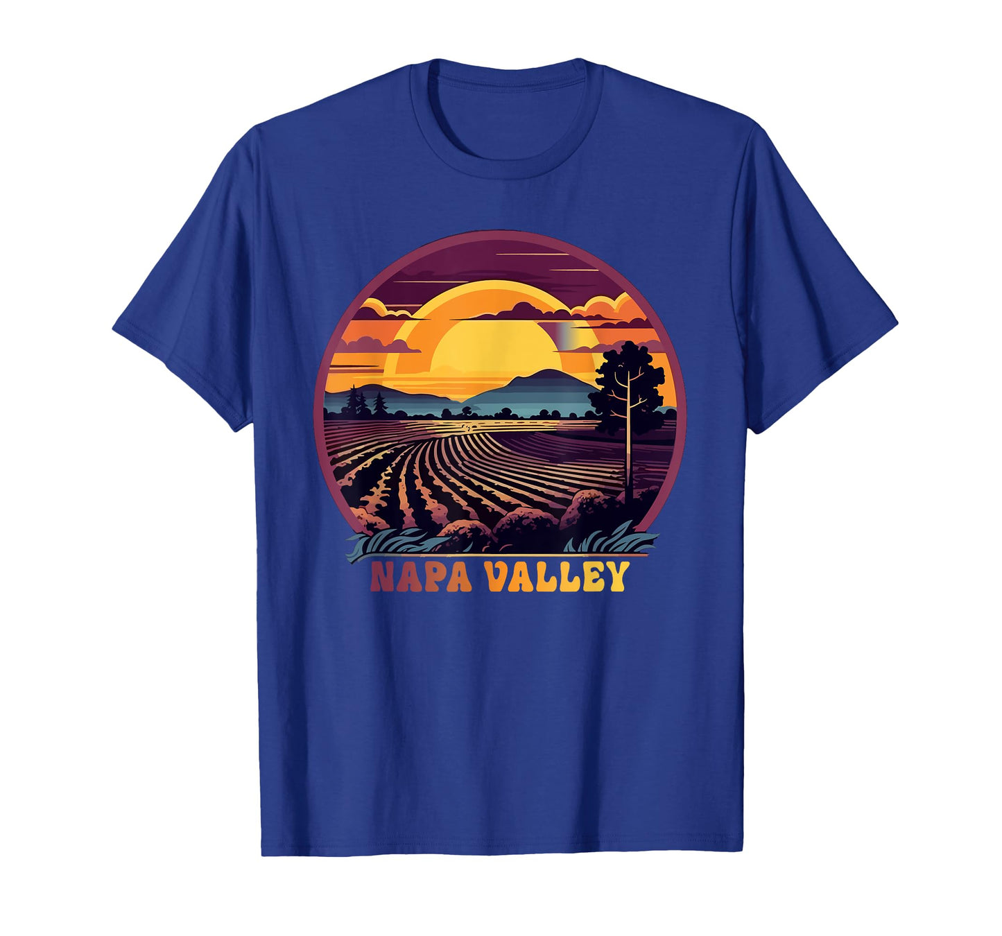 Napa Valley Vineyard Winery Vintage Retro Sunset Souvenir T-Shirt