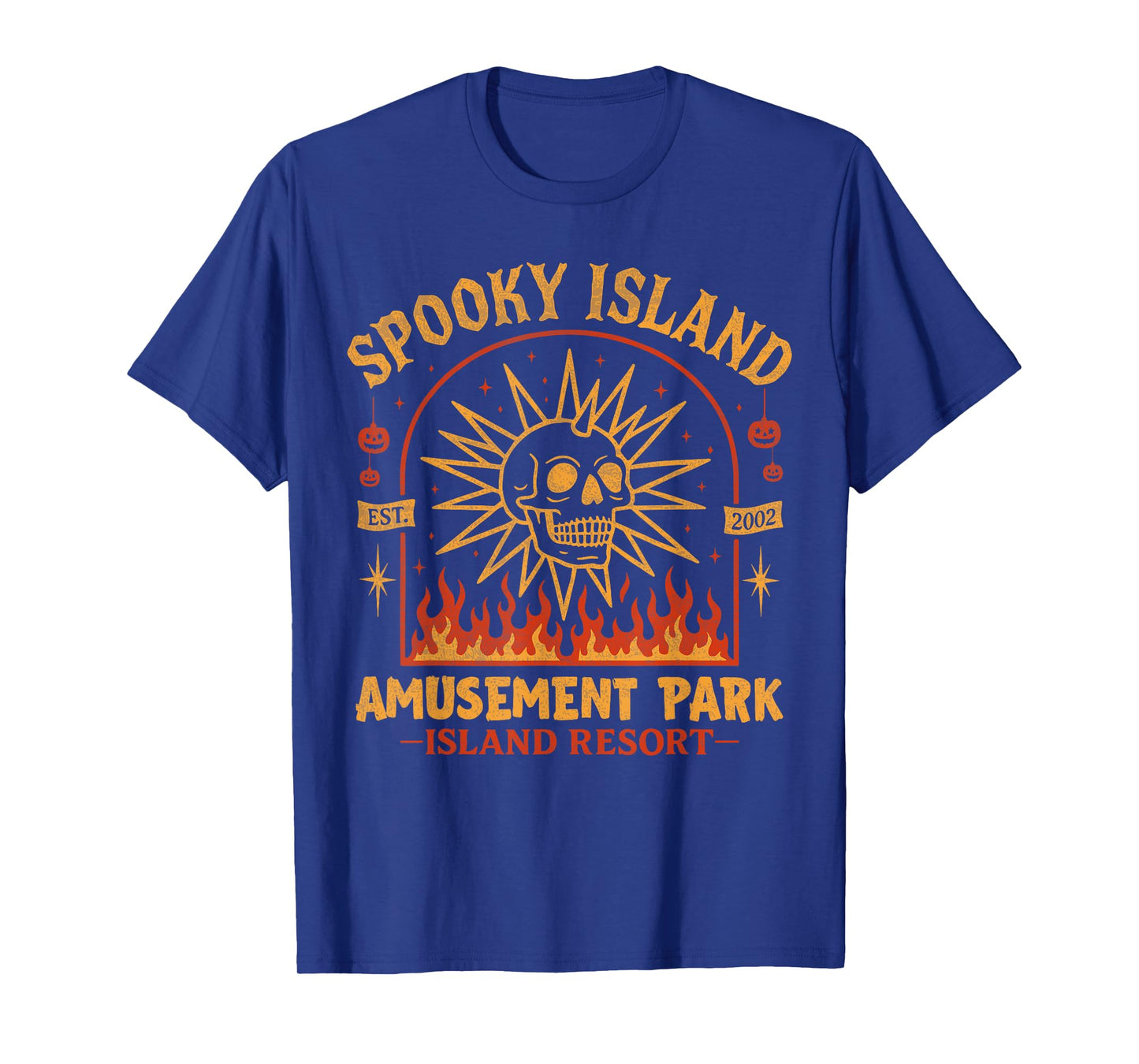 Spooky Island Est 2002 Amusement Park Skull Halloween T-Shirt