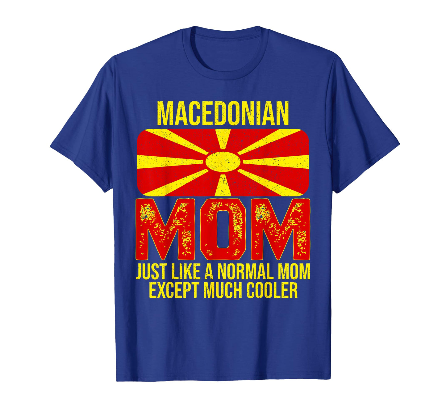 Vintage Macedonian Mom North Macedonia Flag For Mother's Day T-Shirt