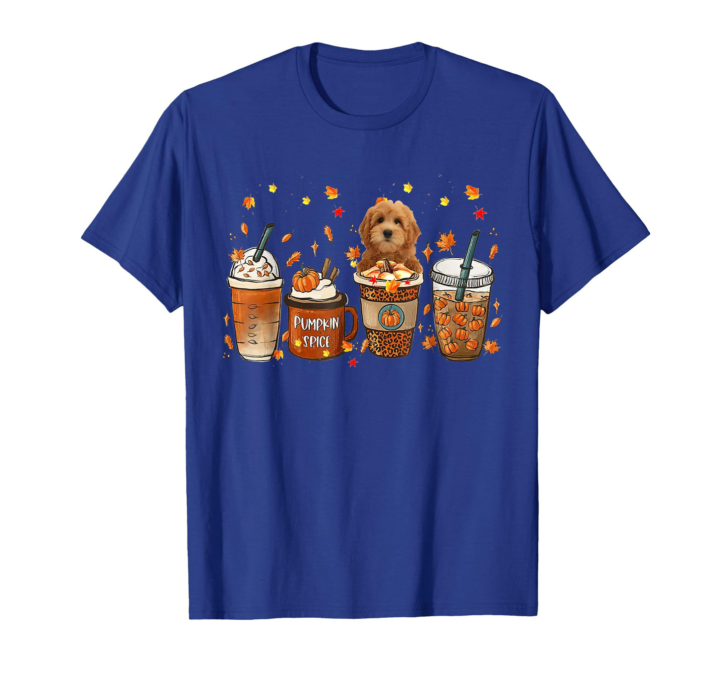 Goldendoodle Fall Coffee Pumpkin Spice Latte Iced Autumn T-Shirt