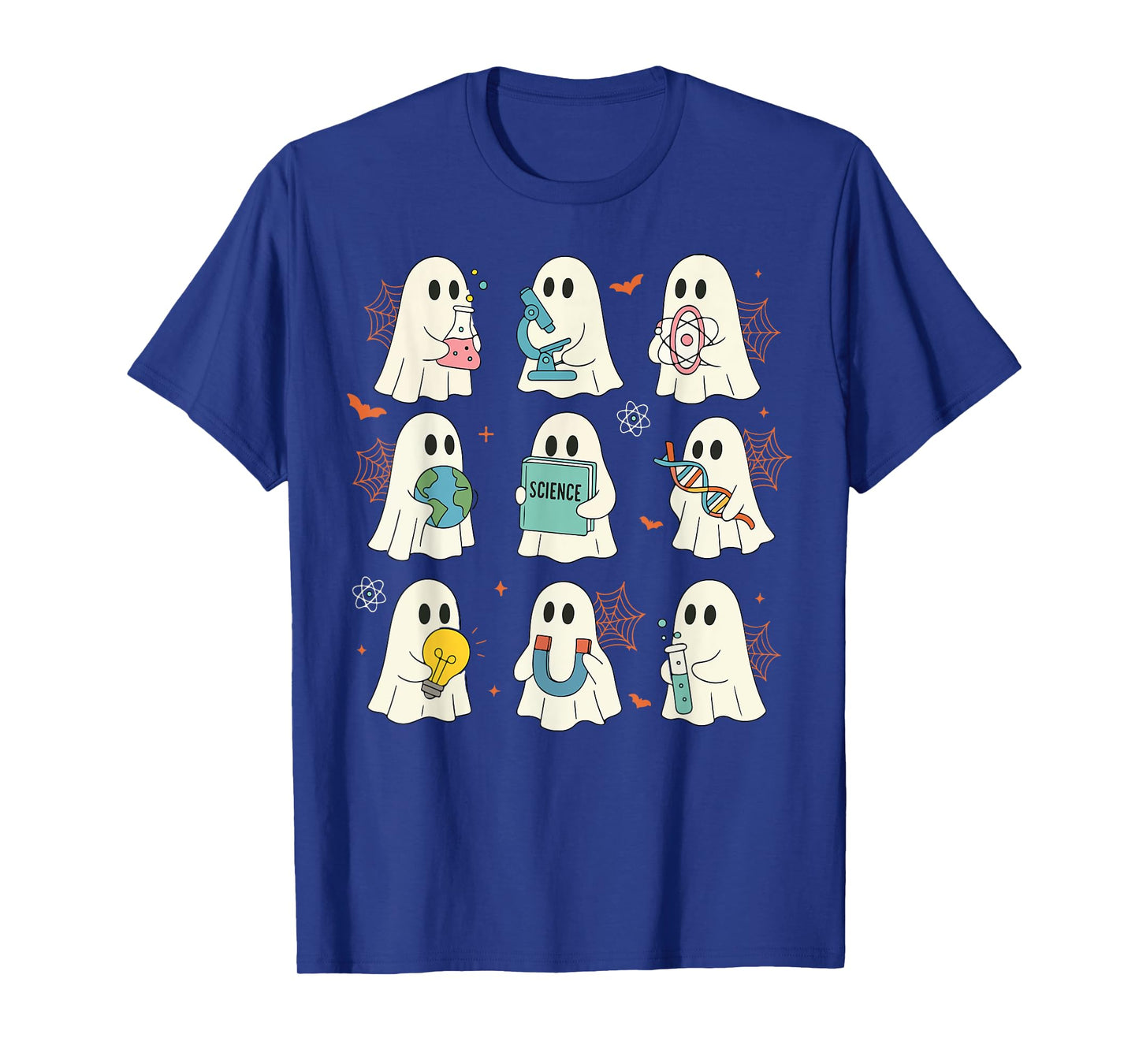 Halloween Science Teacher Student Ghost Laboratory Men Women T-Shirt
