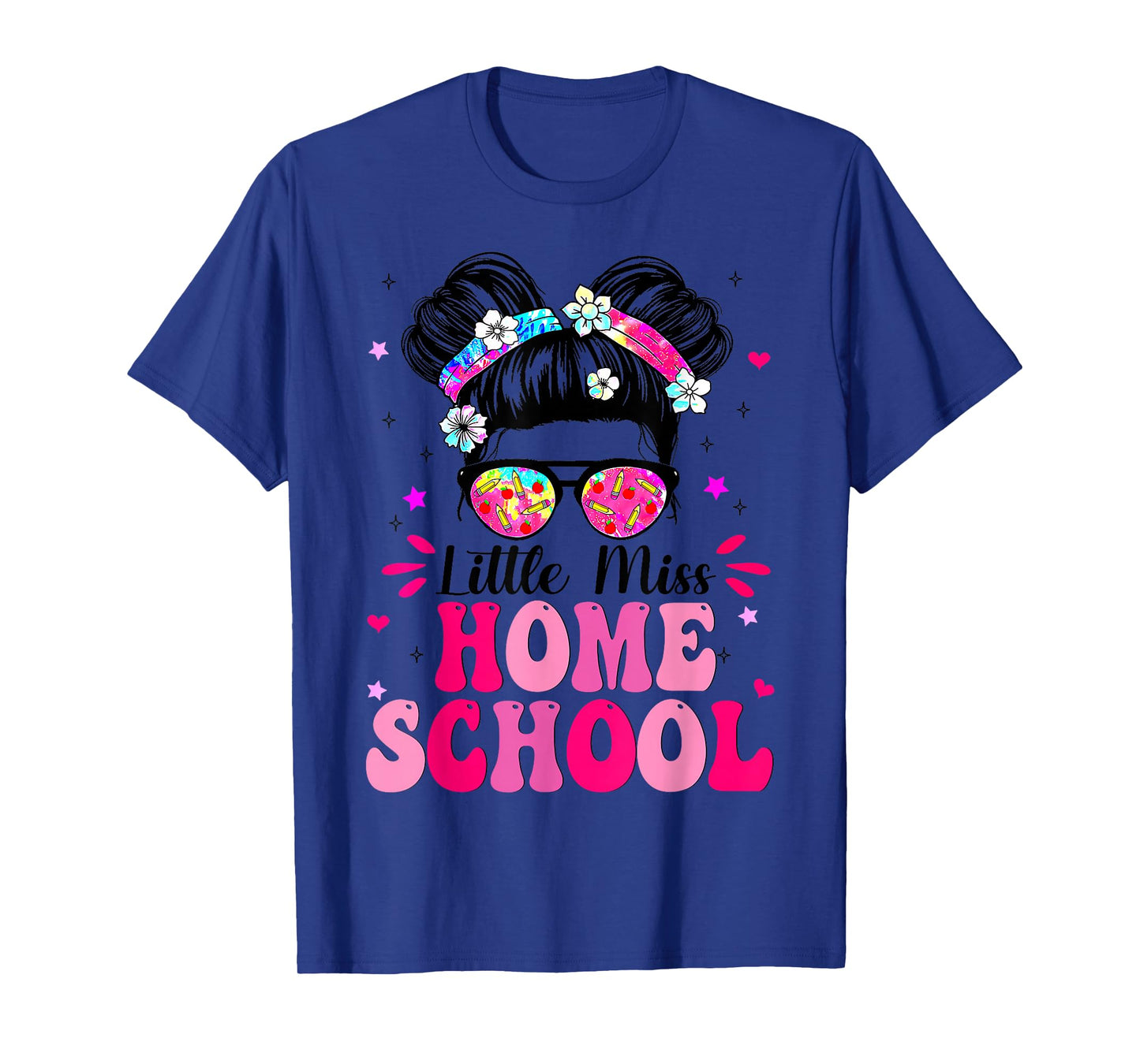 Kids Groovy Messy Bun Homeschool First Day Girls Toddlers T-Shirt