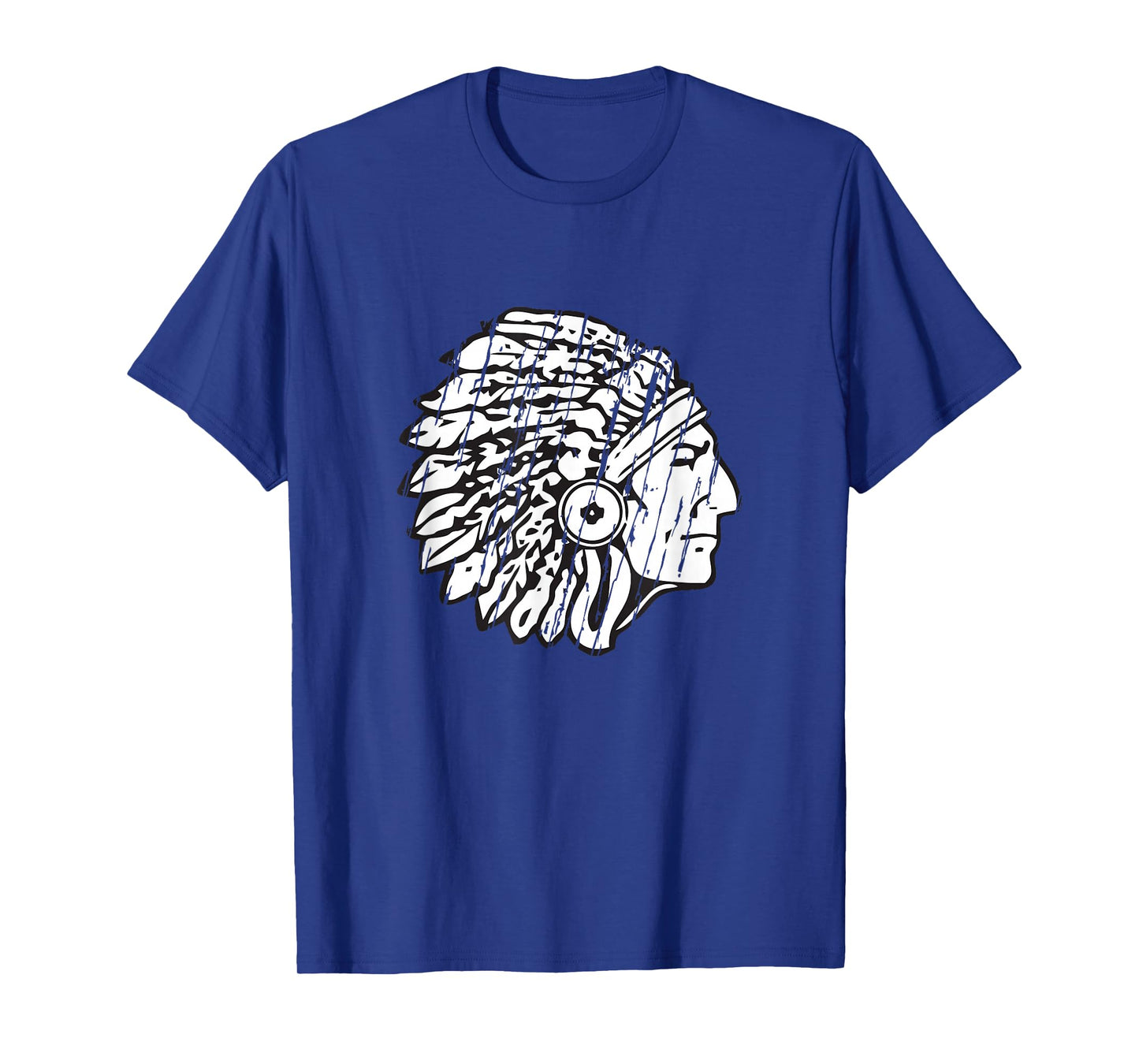 Indian Chief Mascot Headdress Distressed T-Shirt T-Shirt