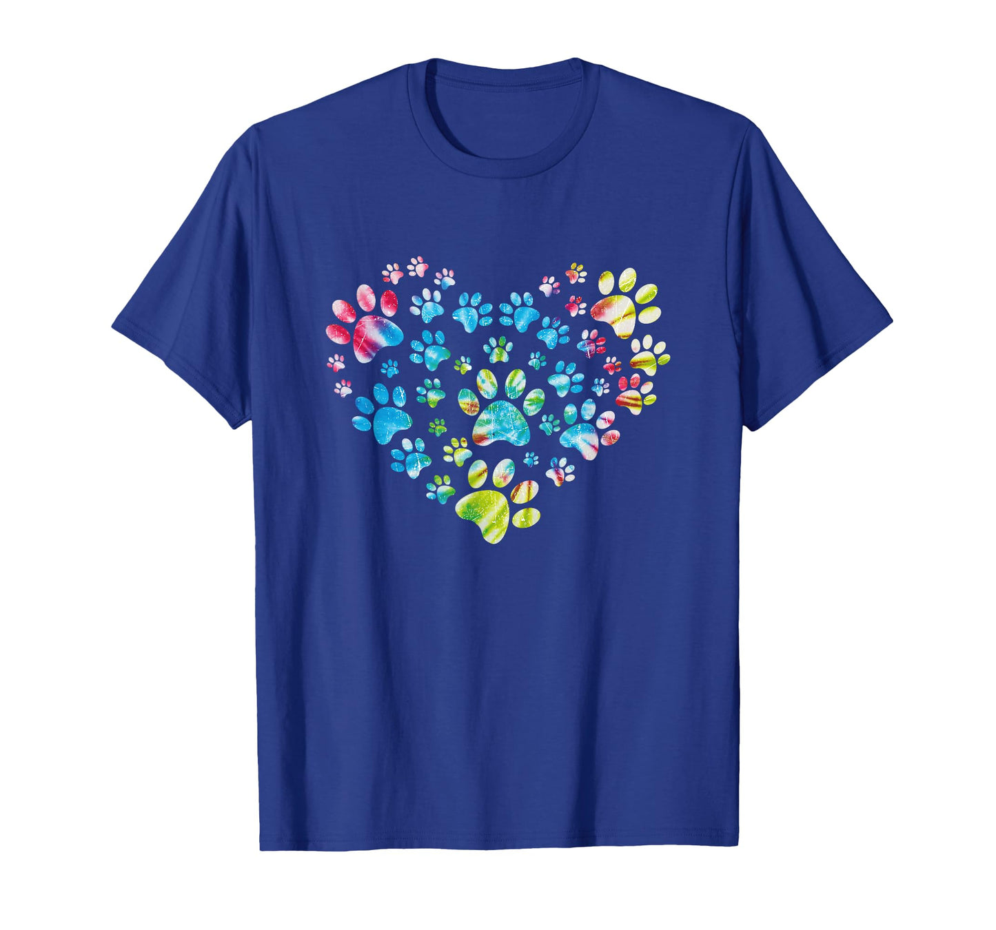 Tie Dye Love Dog Paw Print Animal Paw Dog Lover T-Shirt