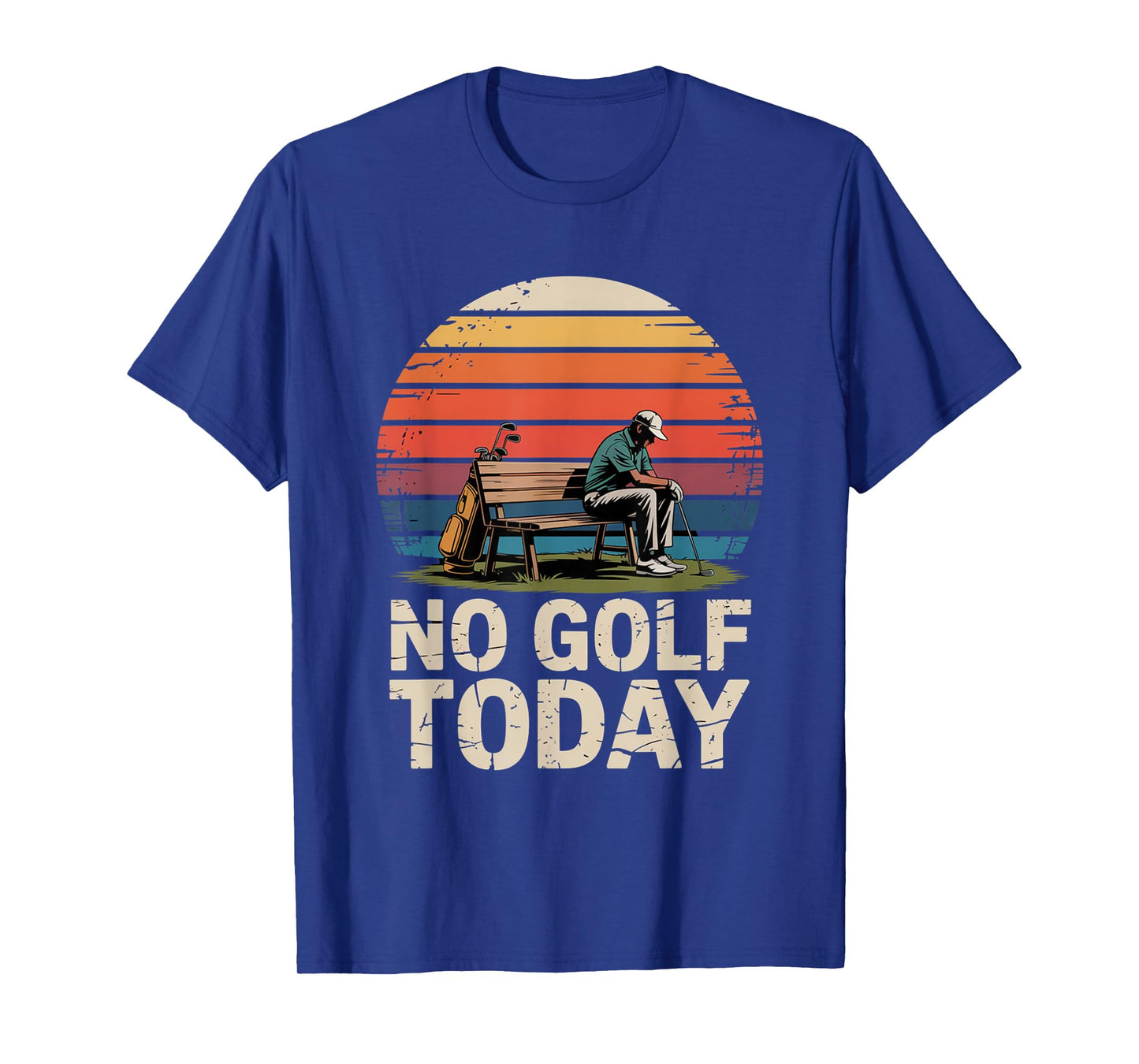 No Golf Today Sarcastic Golfer Sad Stick Man Golfing Joke T-Shirt