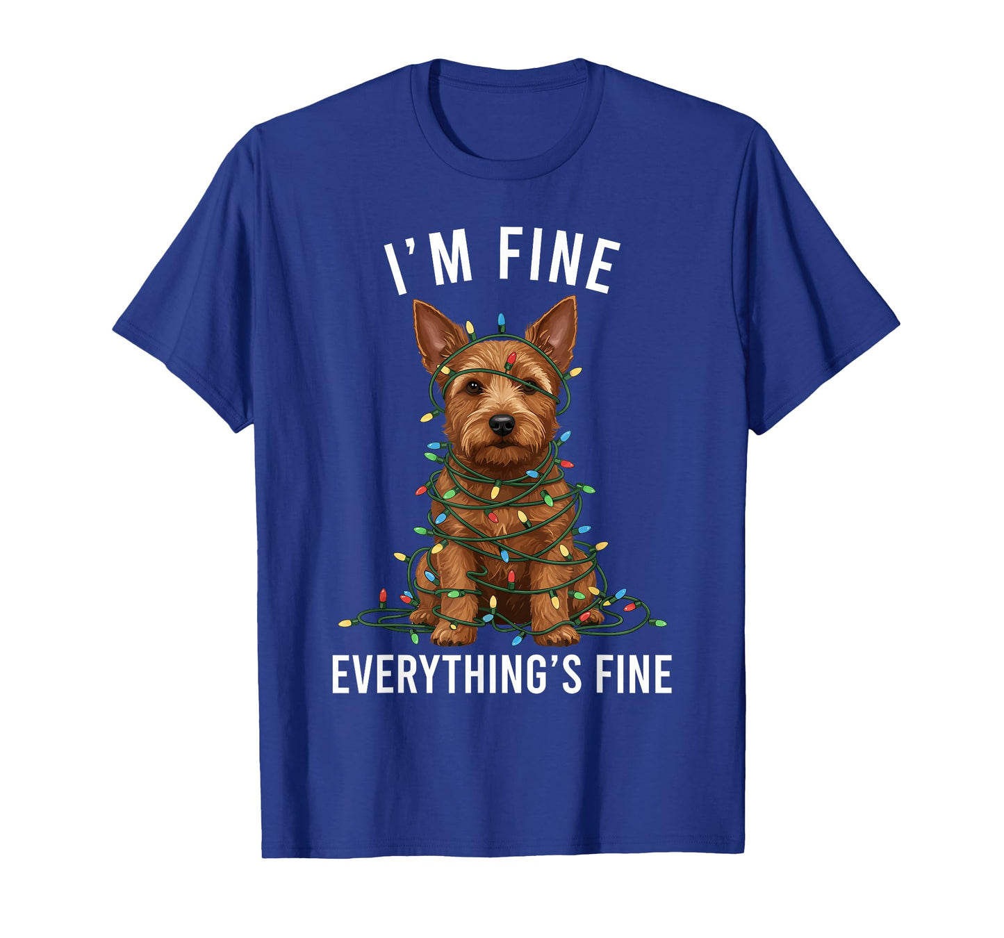Norwich Terrier Christmas I'm Fine Everything is Fine T-Shirt
