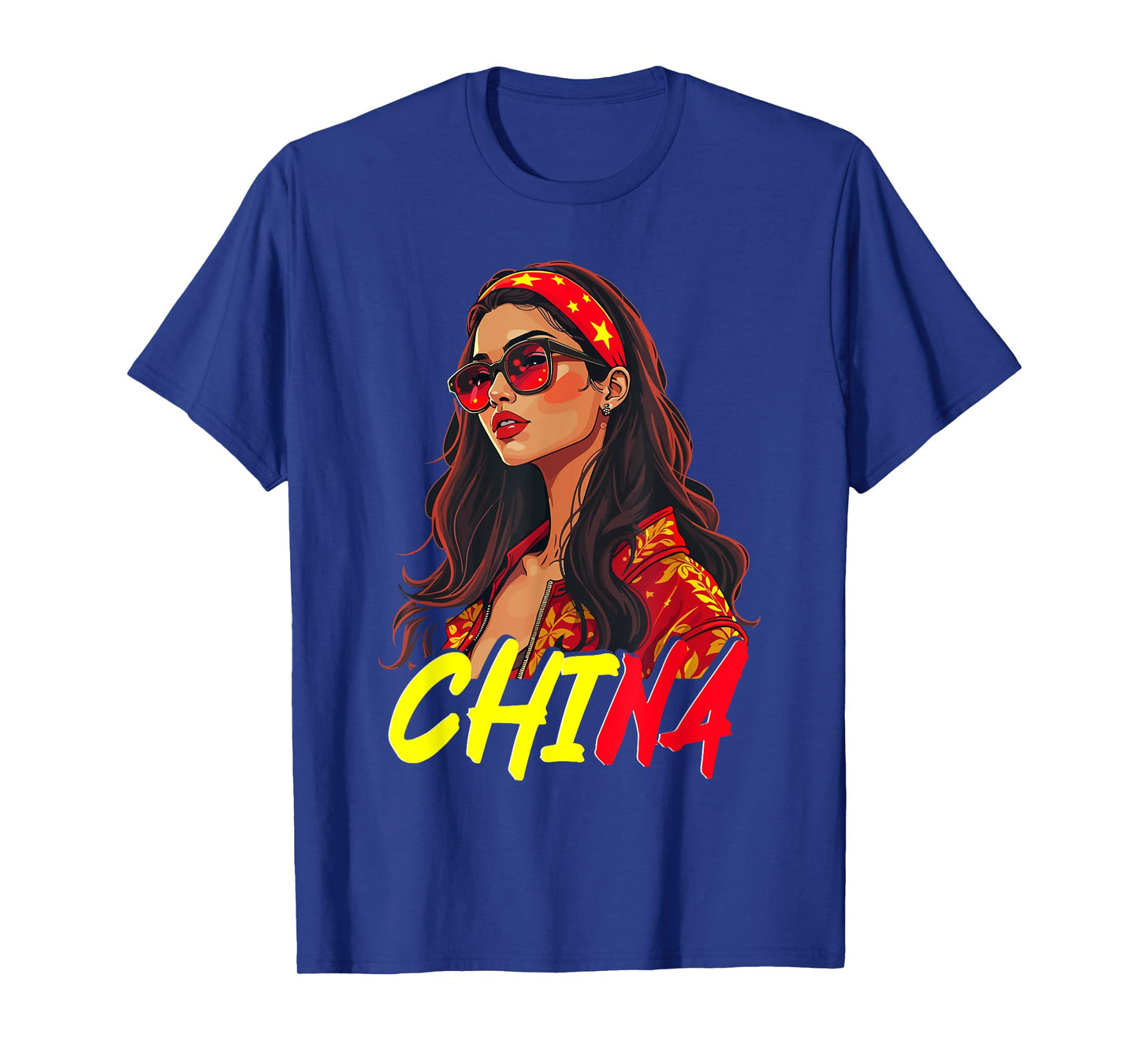 China Flag Woman Sunglasses Girl China T-Shirt