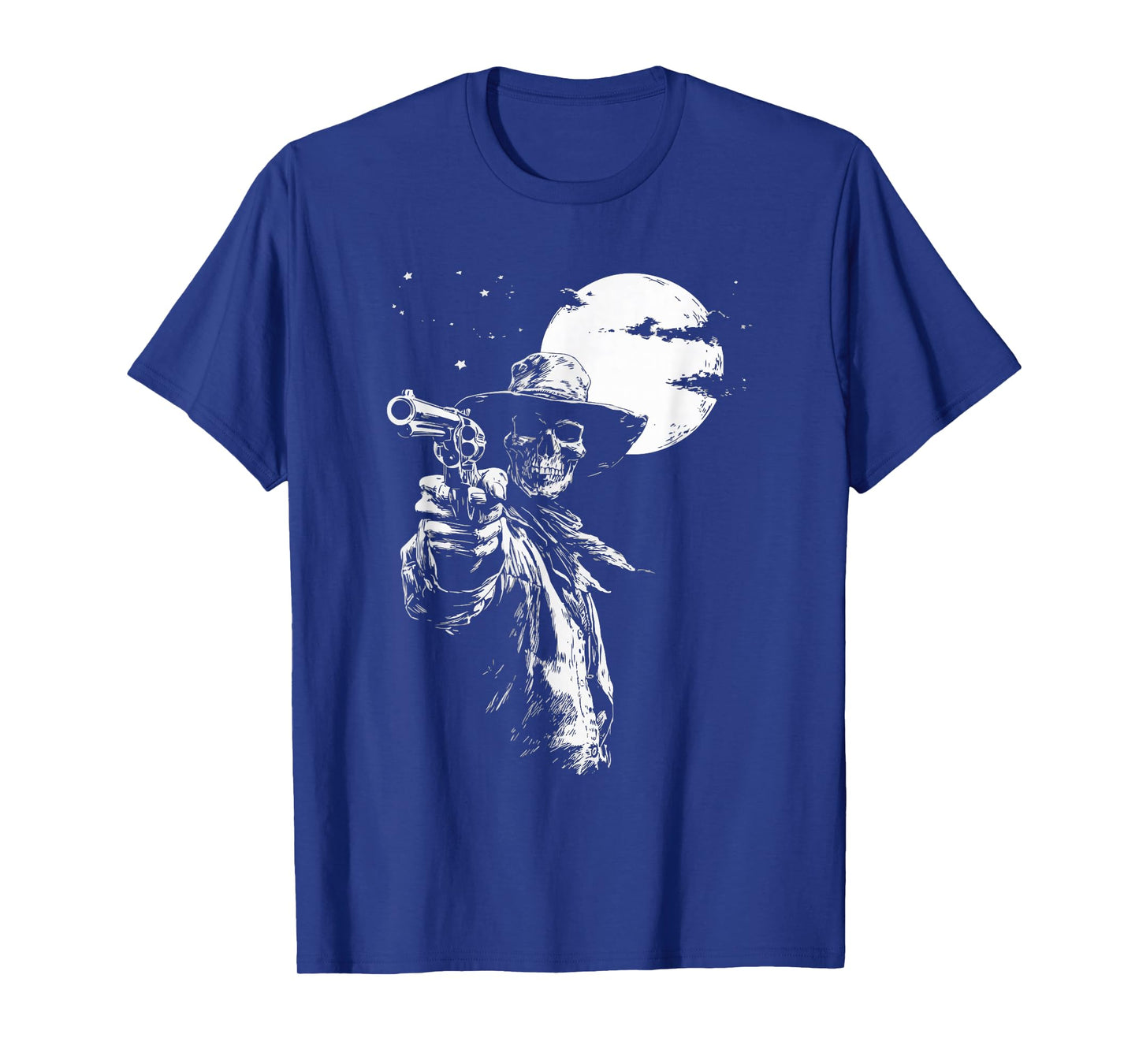 Skeleton Cowboy Gunslinger Moon Goth Outlaw Western Gothic T-Shirt