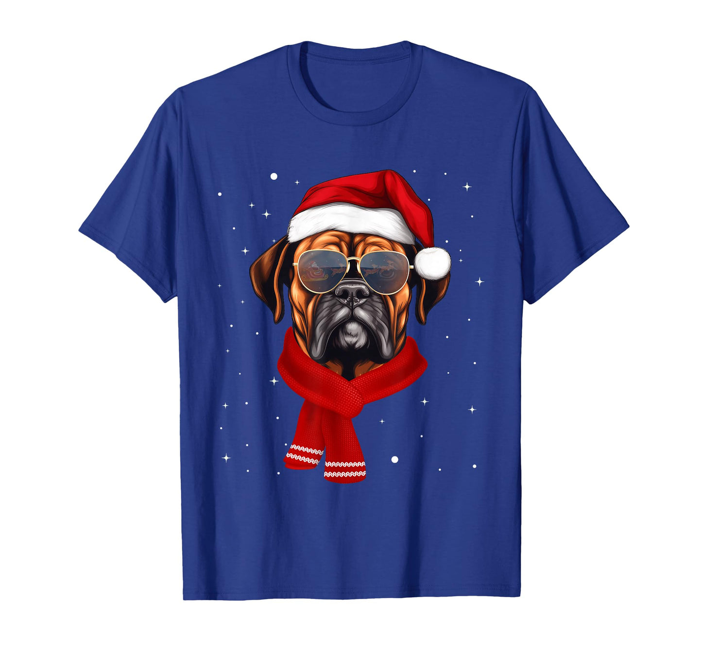 Funny Boxer Dog Christmas Lights Xmas Outfit Pajama Matching T-Shirt