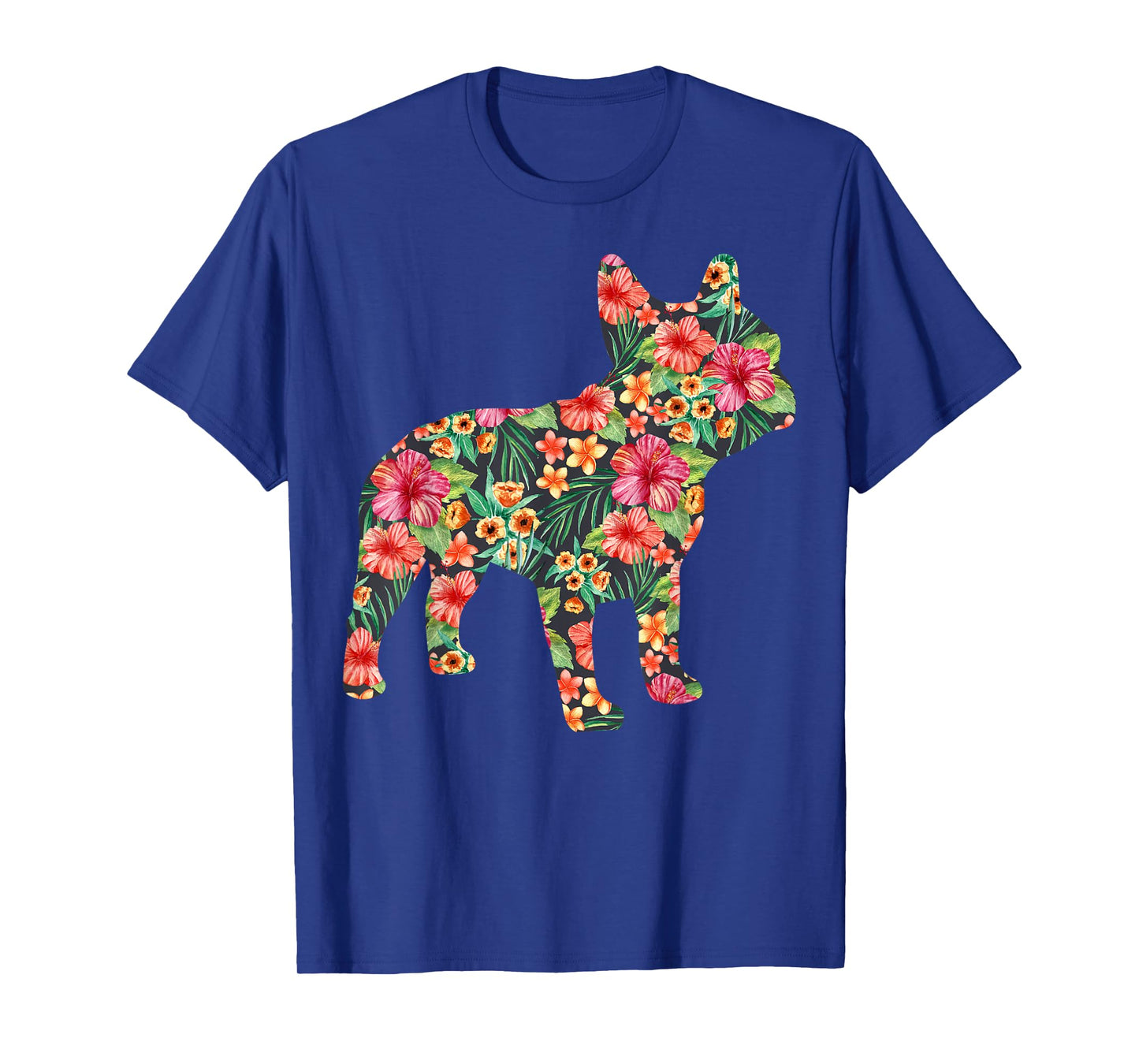 French Bulldog Flower Floral Frenchie Dog Silhouette Dog Pet T-Shirt