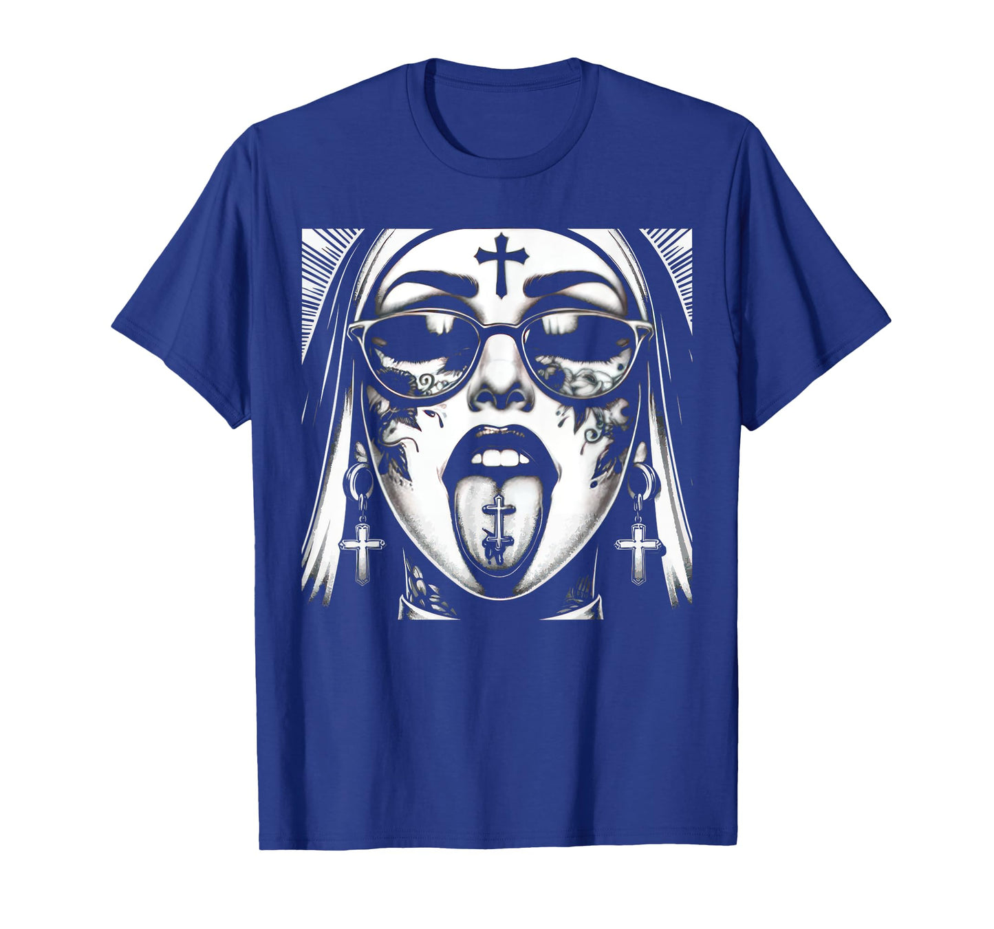 Unholy Nun Funny Horror Choked up Unholy Nun Satan Baphomet T-Shirt