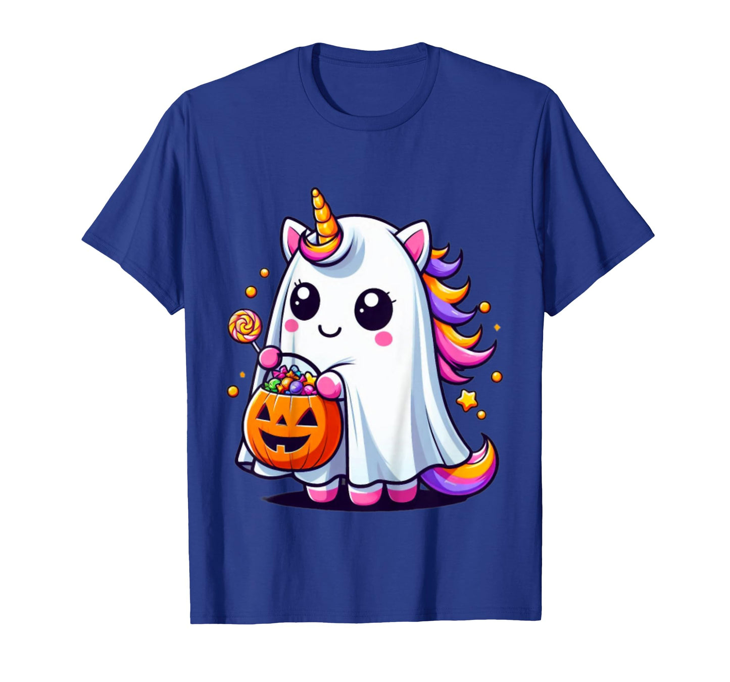 Cute Unicorn Ghost Costume Halloween Candy T-Shirt