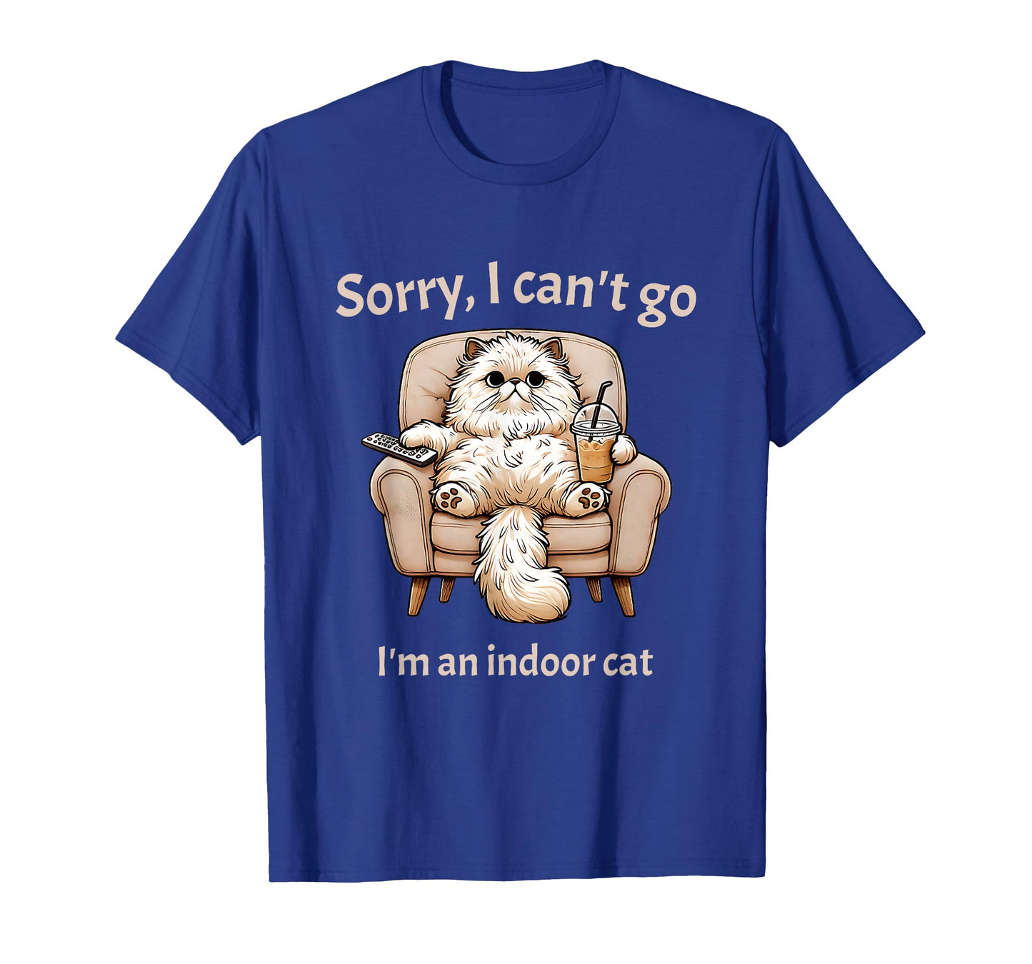 Indoor Cat Sorry I Can't Go Introvert Humor T-Shirt