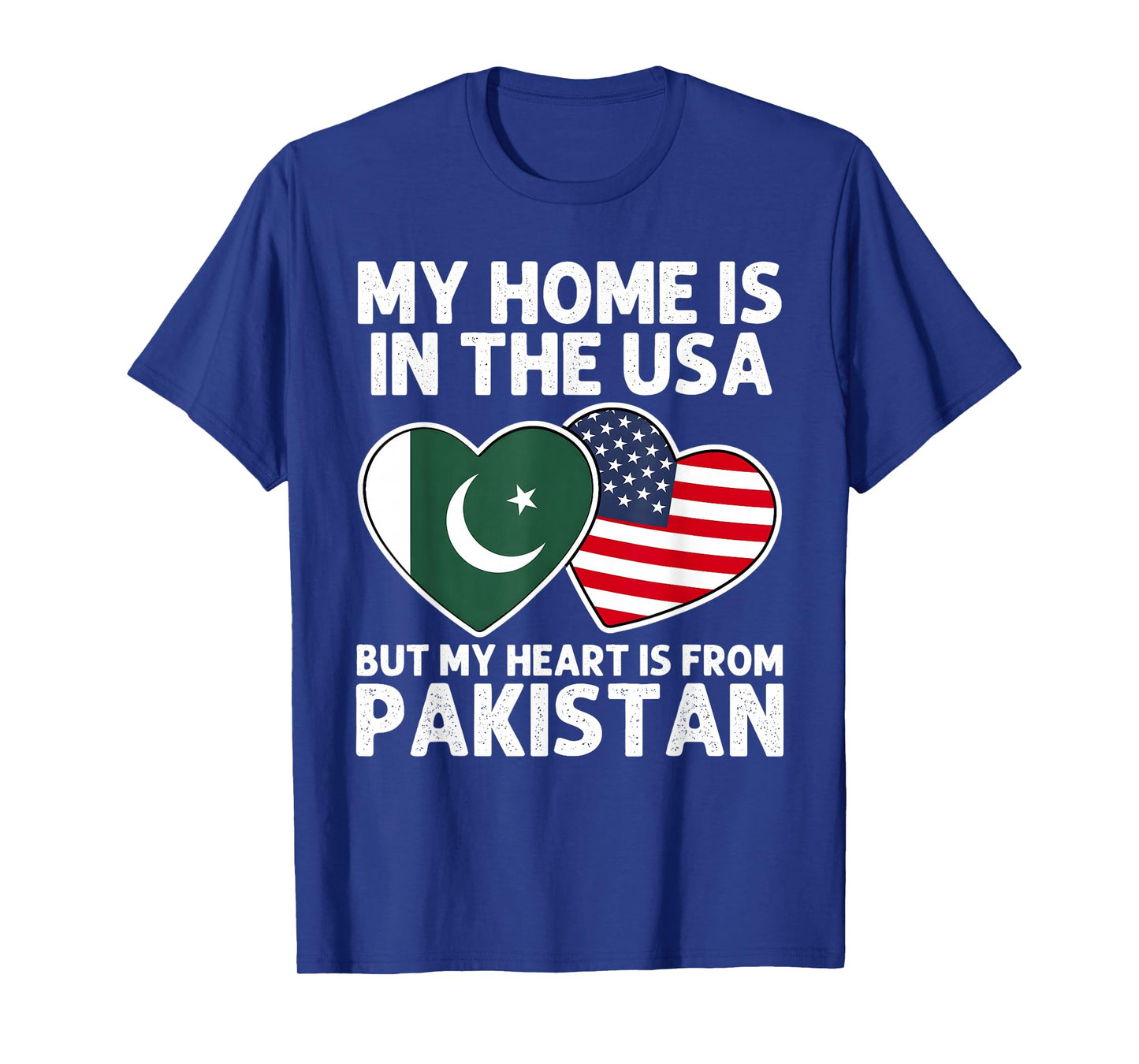 My Home USA My Heart Pakistan Pakistani American Pride Flag T-Shirt